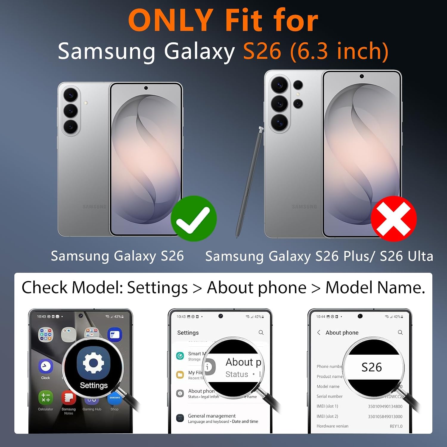 Detalle 2 de Iokmax Case for Samsung Galaxy S26 with Dual Layer Protection, Screen Protectors and Slide Camera Cover