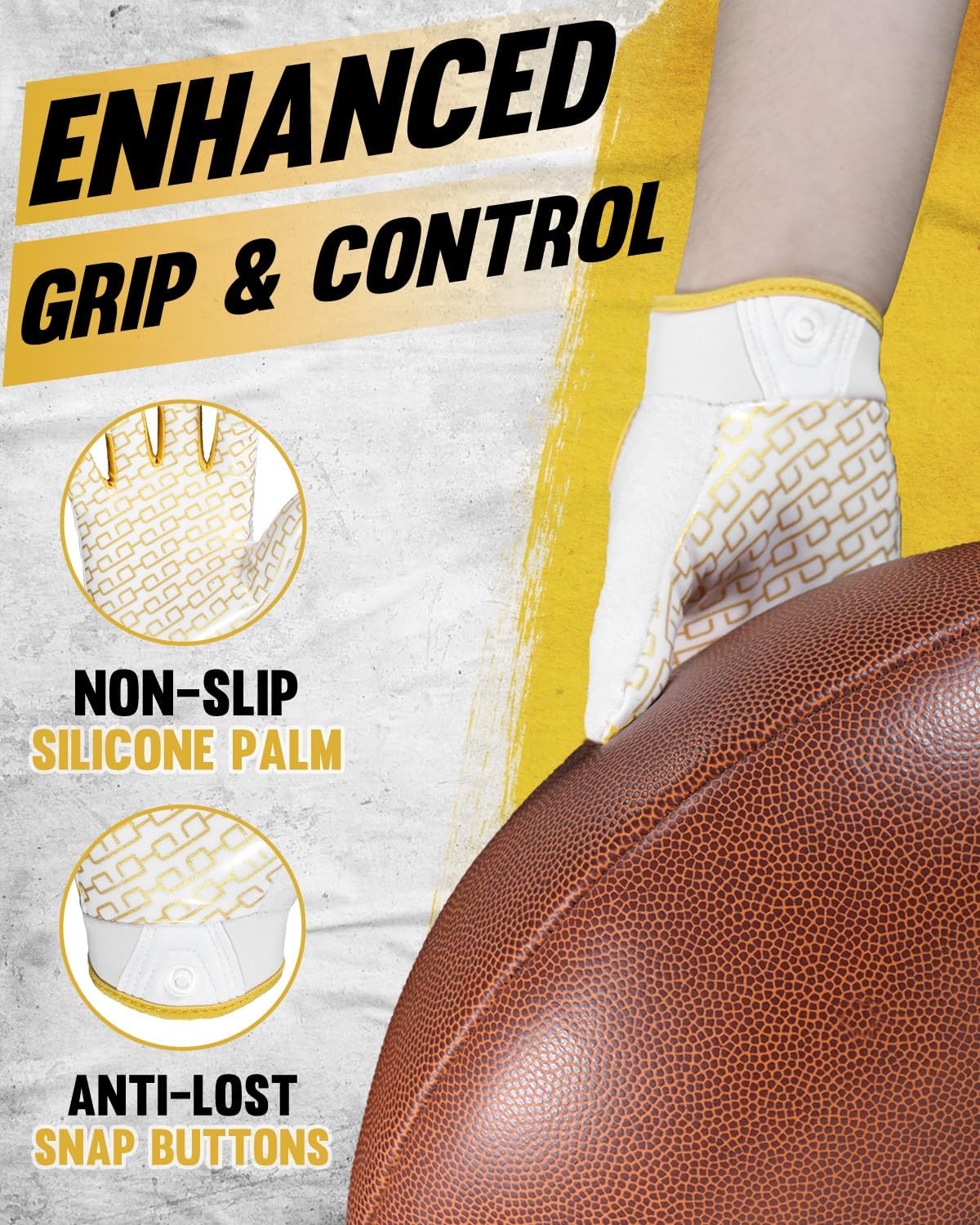 Detalle 2 de HANDLANDY Youth Football Gloves Super Grip