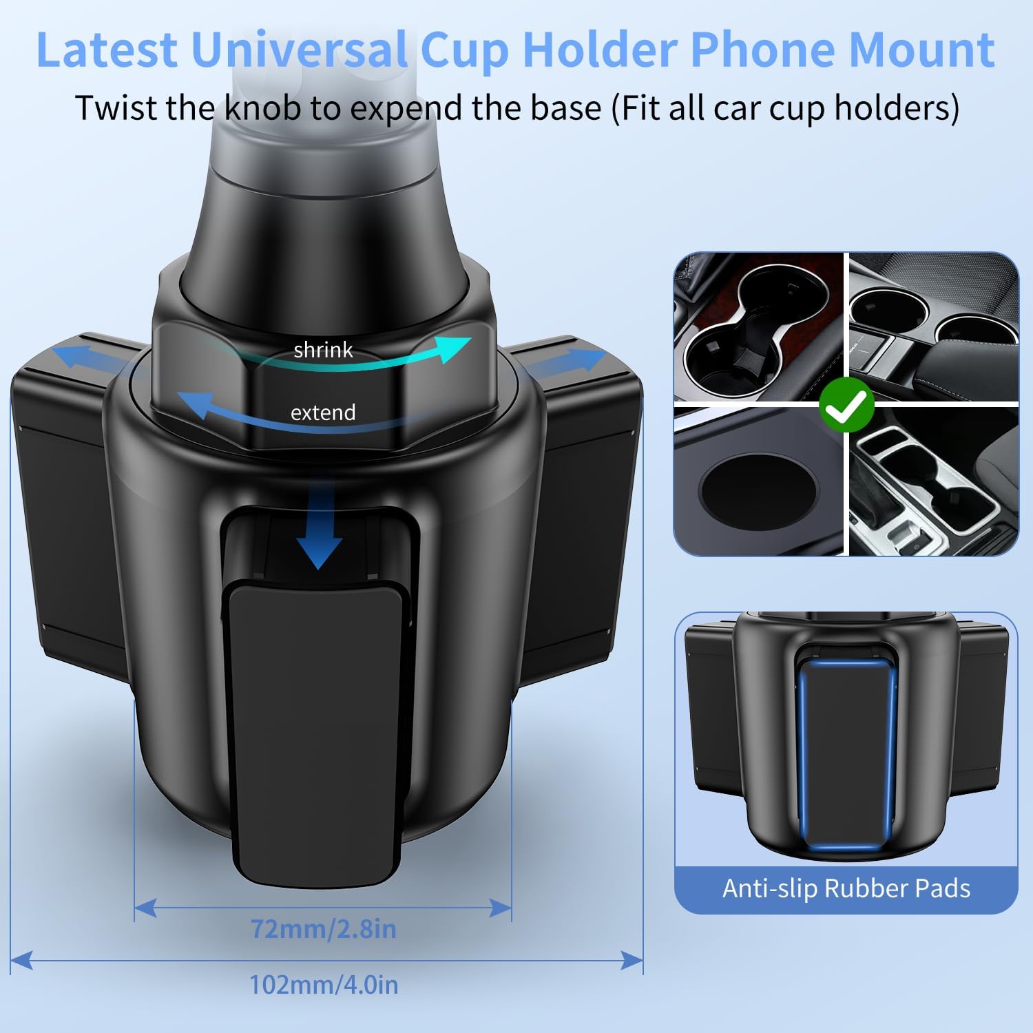 Detalle de bokilino Cup Phone Mount for Car Adjustable Neck