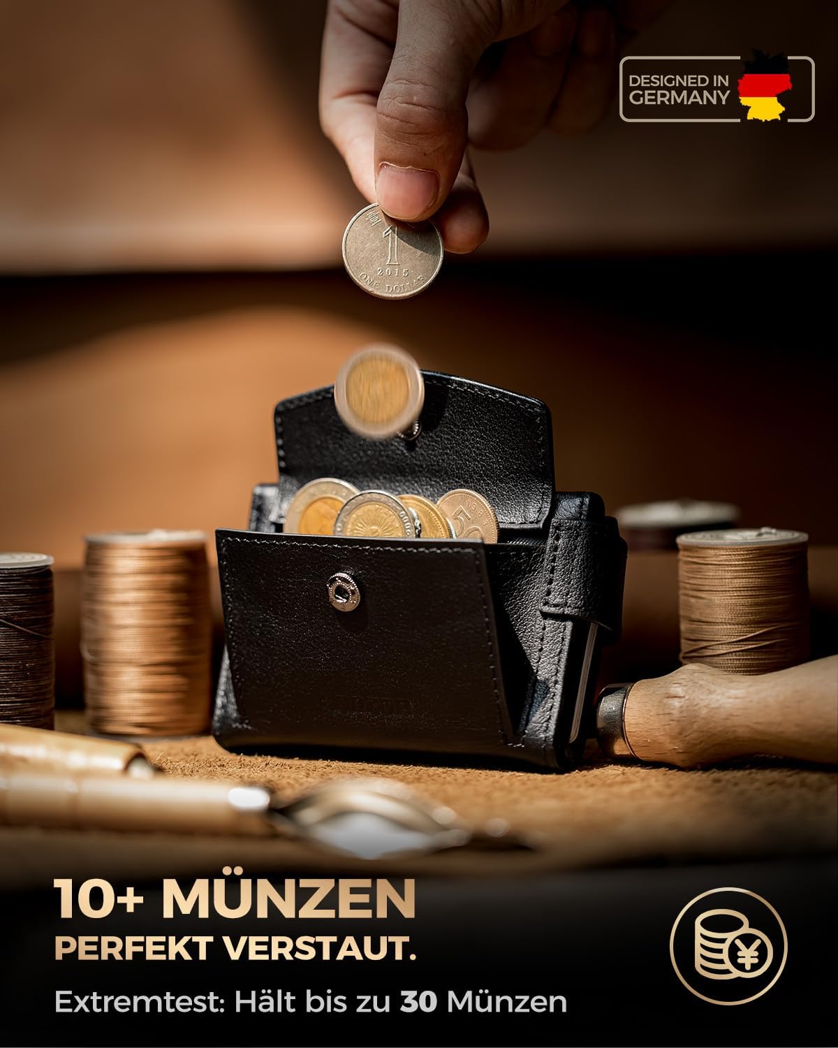 Detalle 2 de LORZOR AirTag Wallet mit RFID Schutz
