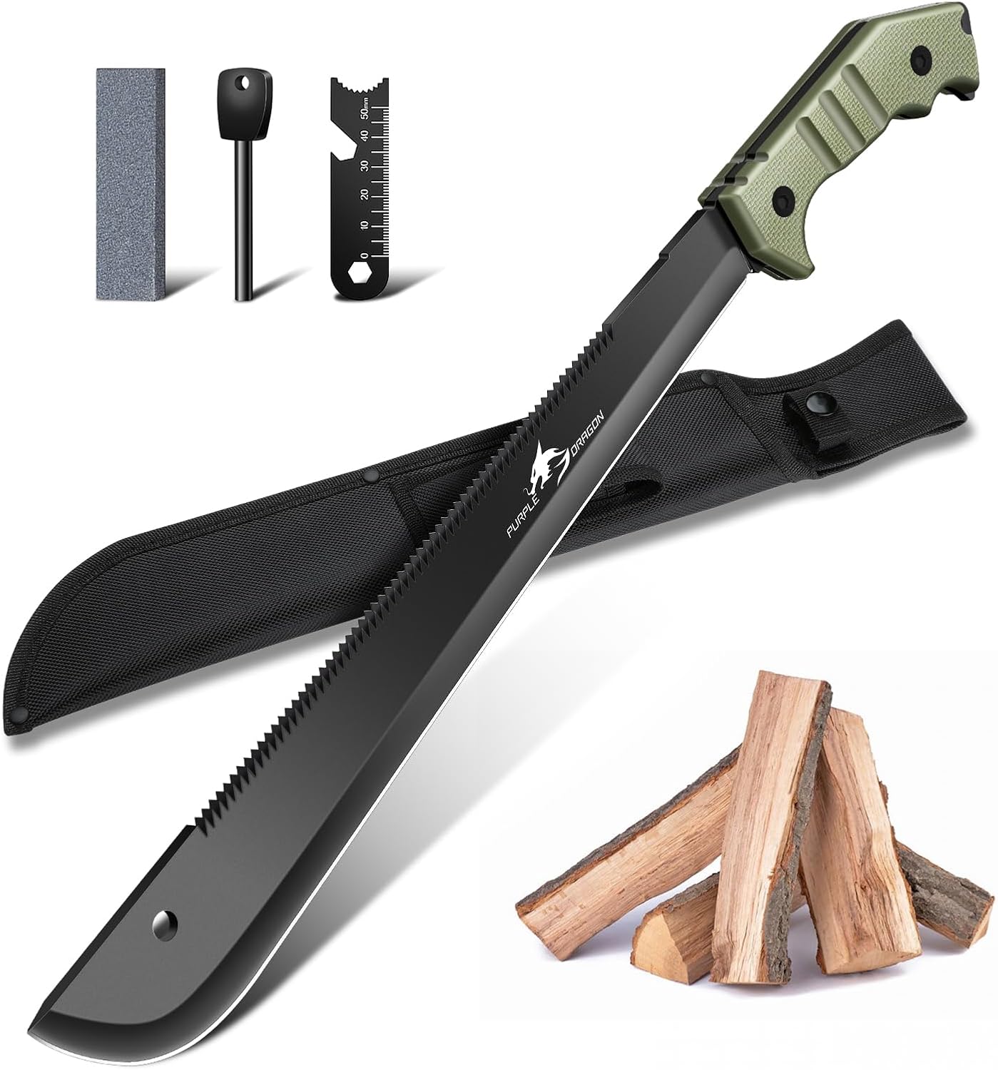 Detalle de Purple Dragon Machete D2 Vollaxt mit Säge