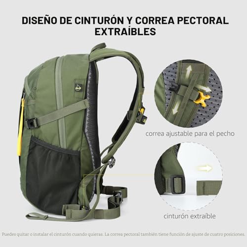 Detalle de SKYSPER 20L: Mochila de senderismo ultraligera y resistente para aventura al aire libre