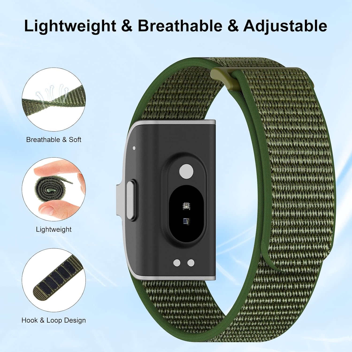Thumbnail 1 de ZOOROO Nylon Loop Sport replacement bands for Hume Health band (adjustable breathable strap)
