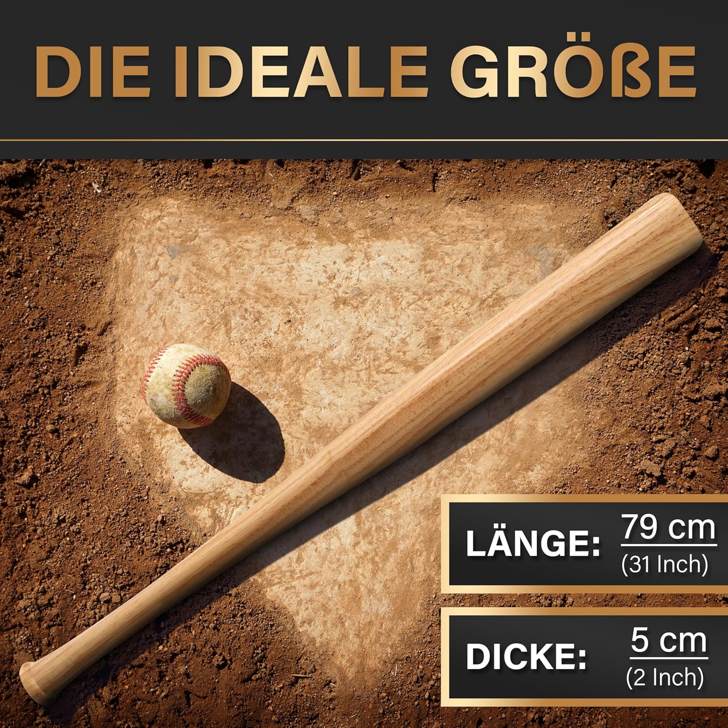 Detalle de Heldenwerk Baseballschläger 31 Zoll für Training