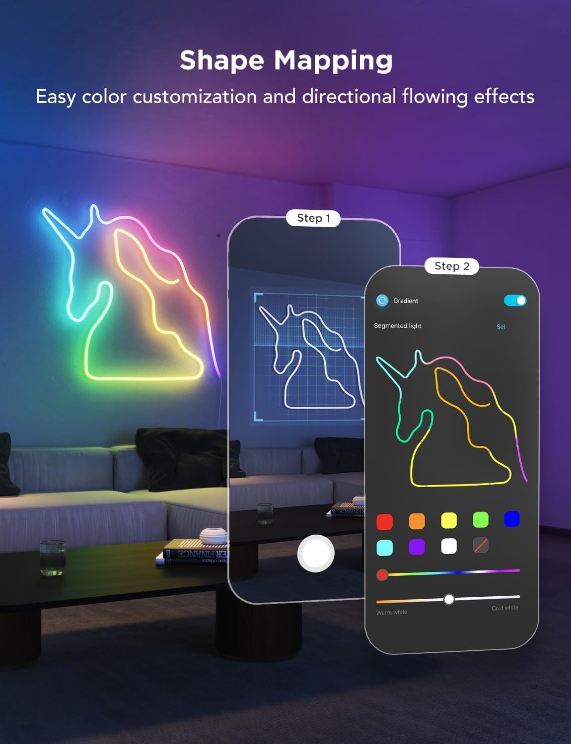 Thumbnail 4 de Govee RGBIC Neon Lights: Soft, flexible DIY Neon Rope Light with Matter, Alexa, and Google Assistant compatibility