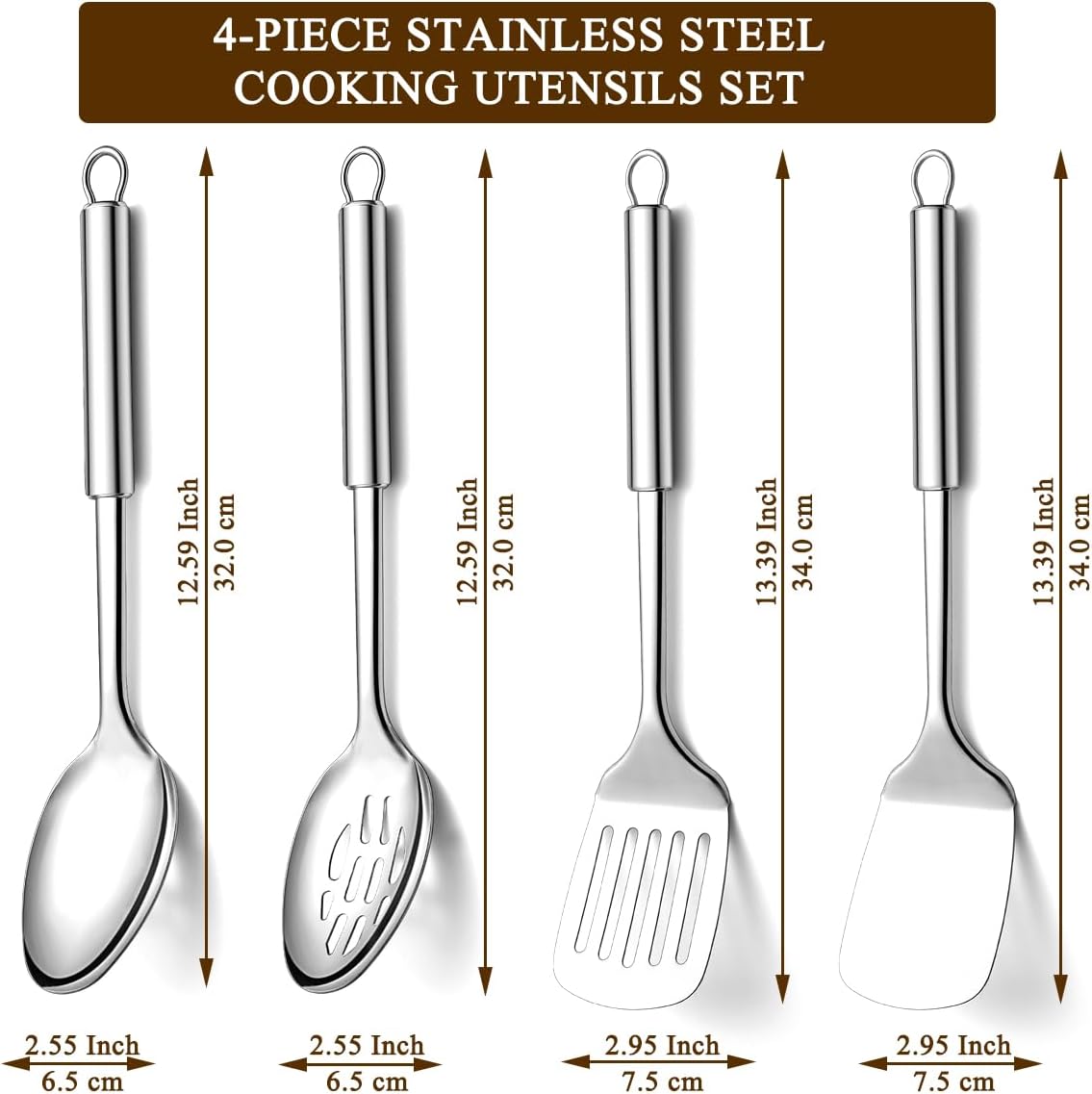 Thumbnail 1 de HOMQUEN Homquen Kitchen Utensils Set (4 Pieces) stainless steel spatula and ladles