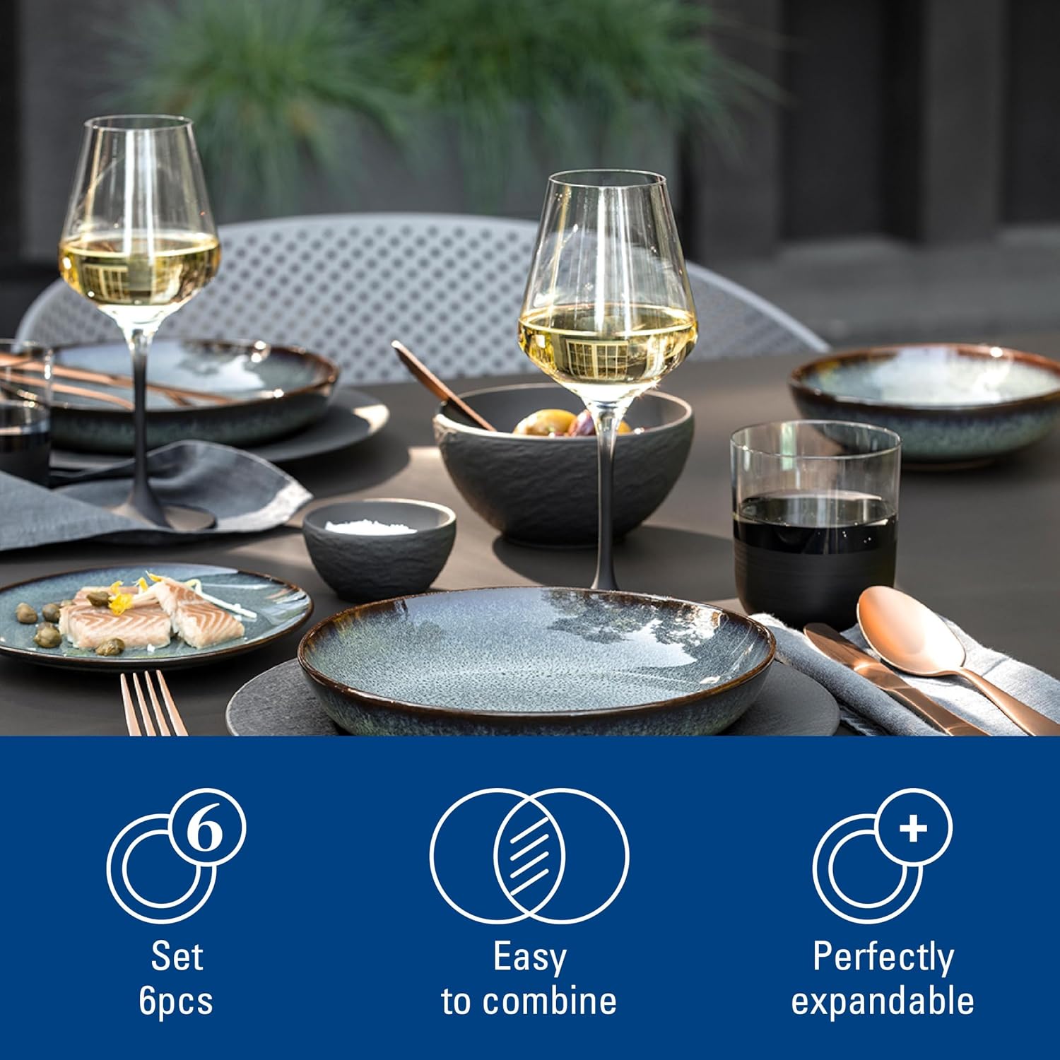 Thumbnail 3 de Villeroy & Boch Manufacture Rock starterset 6-delig, zwart porselein