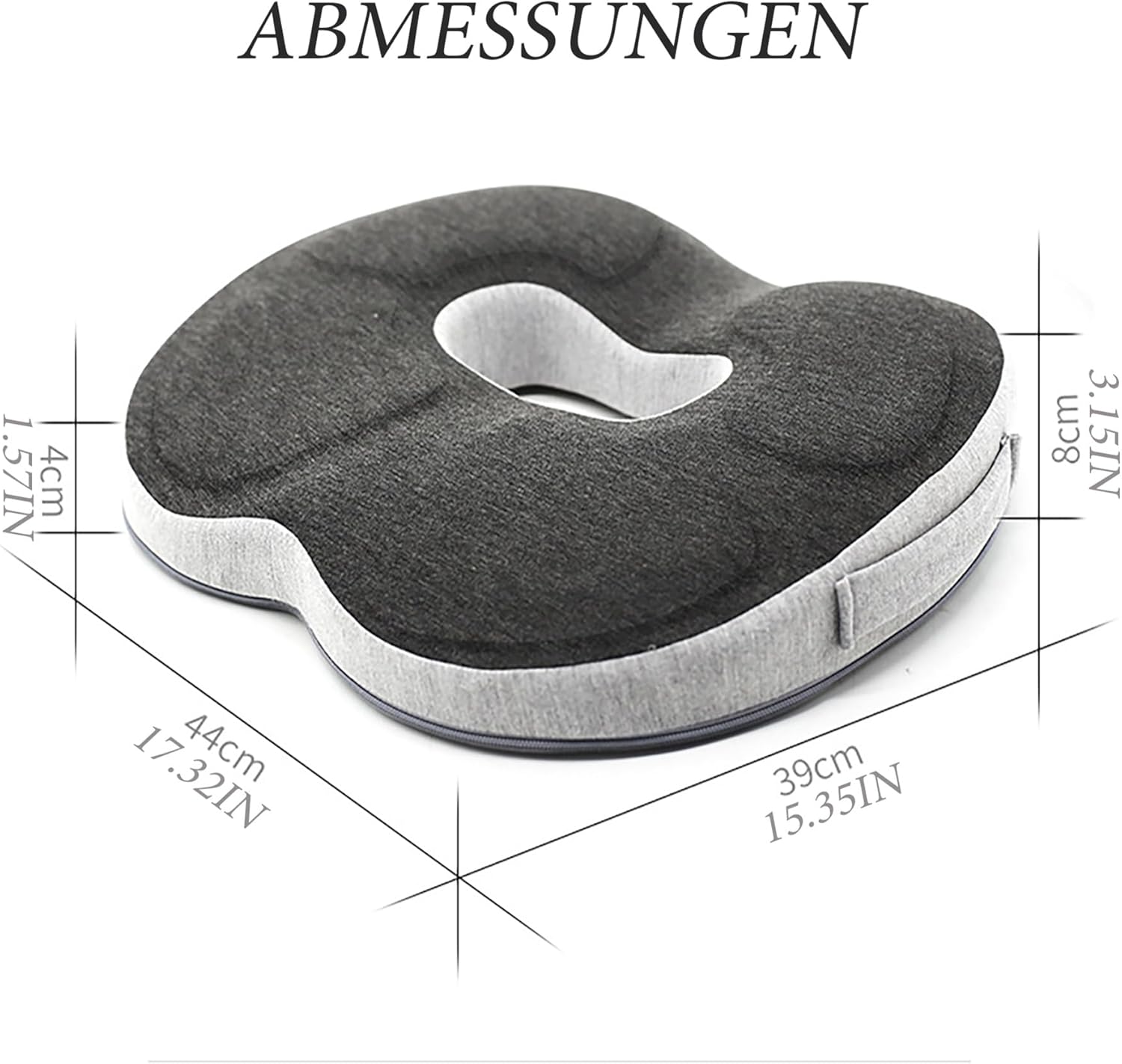 Detalle de Auoketuo Anti-Dekubitus Sitzkissen – Orthopädisches Donut-Kissen mit Memory-Schaum