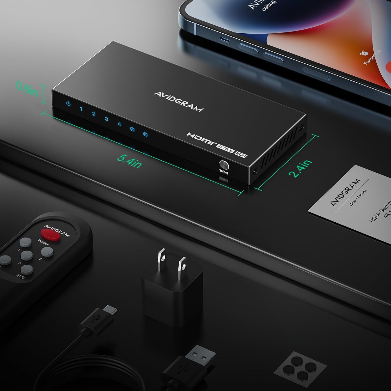 Thumbnail 6 de AVIDGRAM HDMI 2.0 Umschalter 4x1 4K 60Hz