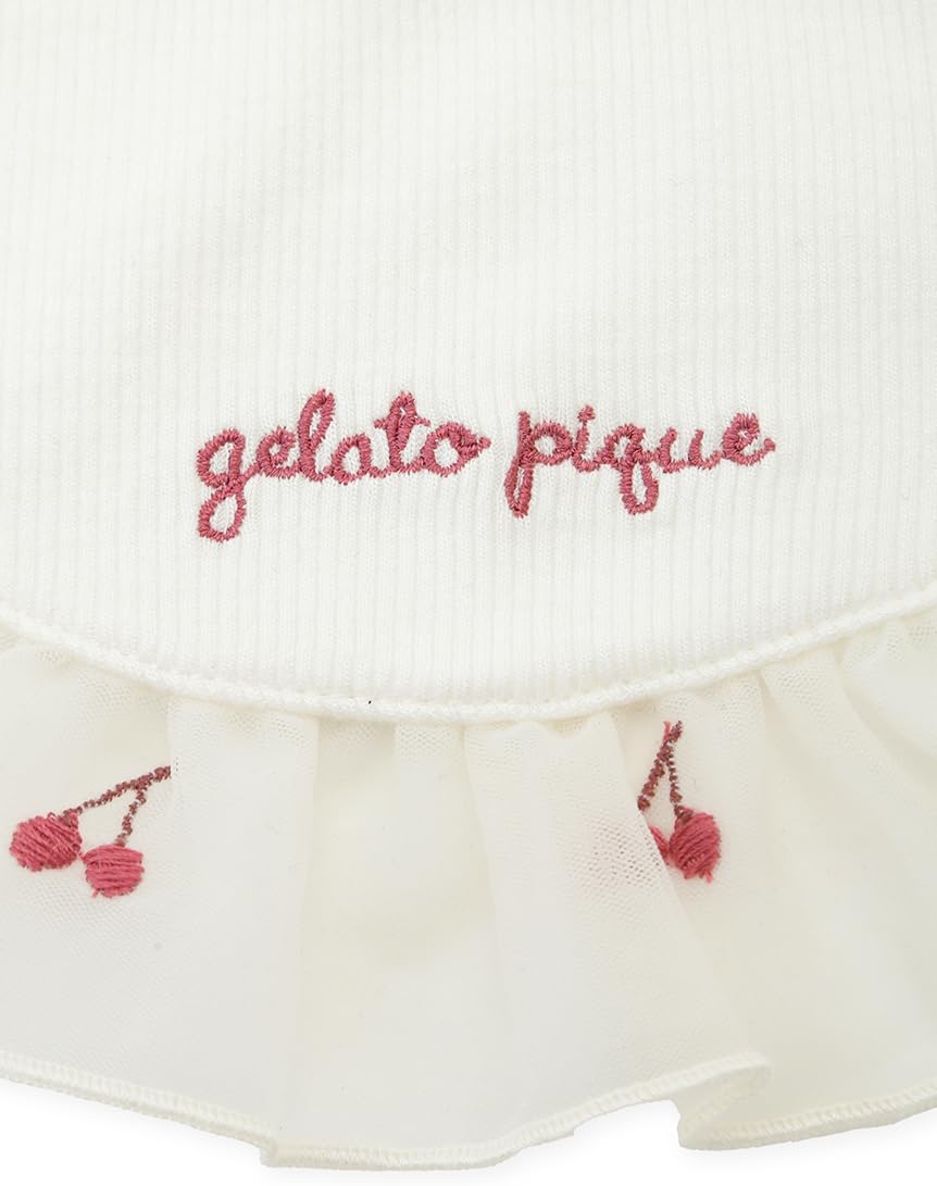 Detalle de ジェラート ピケ PBGG264442 BABY チェリー柄チュールスタイ 刺繍フリル・IVR