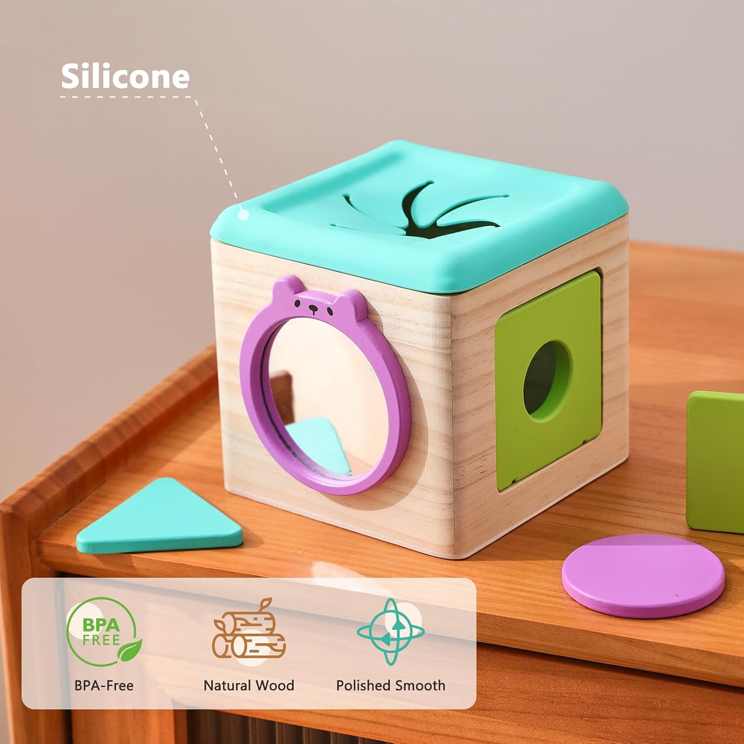 Thumbnail 4 de Youuys Wooden Baby Tissue Box Toy — Montessori Learning Gift for 12-24 Months