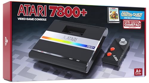 Plaion Atari 7800+ con mando inalámbrico CX78+ y cartucho Bentley Bear's Crystal Quest