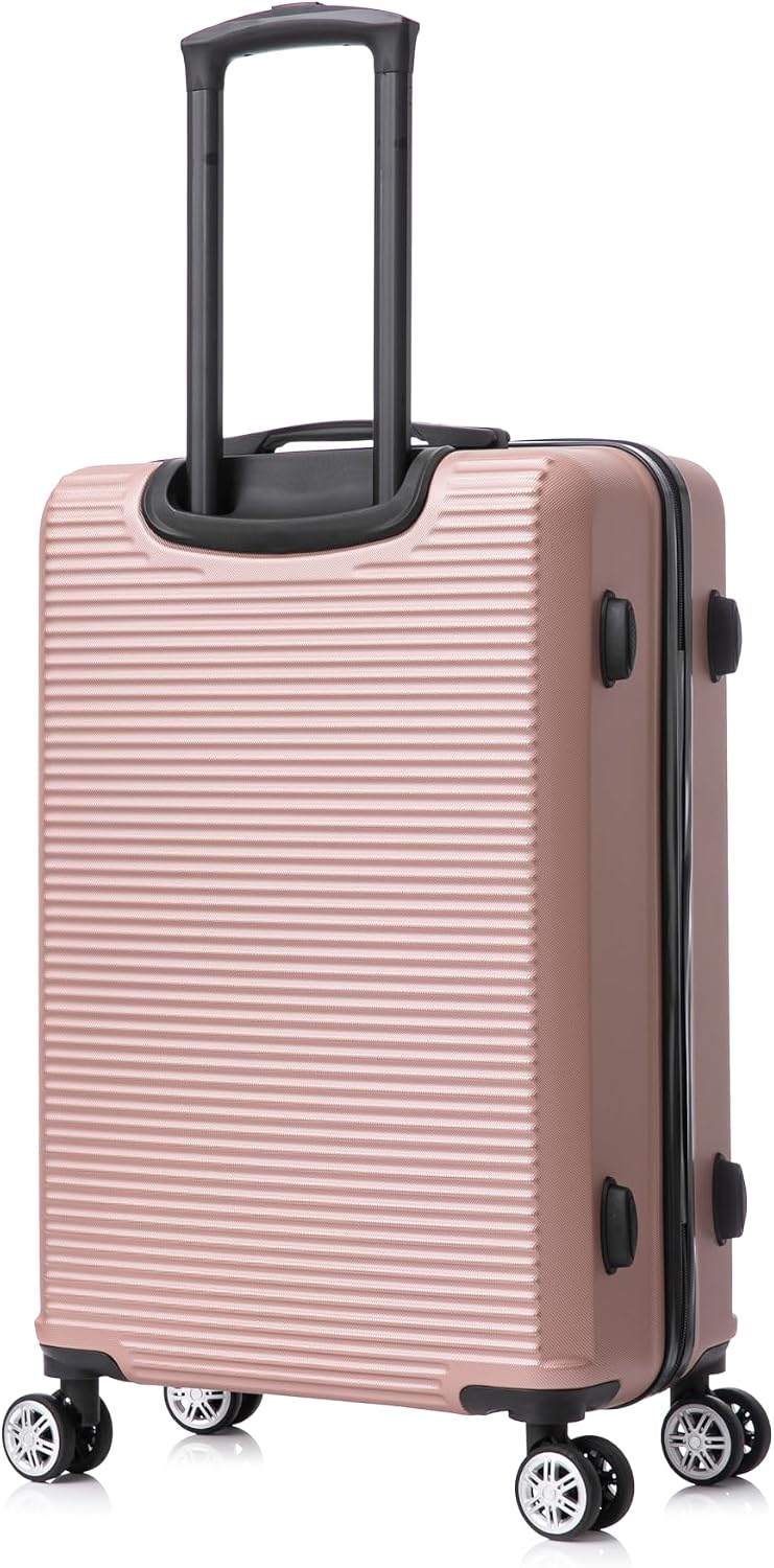 Detalle de CELIMS Set Valigie: Valigia Media 20 kg Rigida Oro Rosa + Beauty Case da Viaggio 35 cm | Trolley 65 cm con 4 Ruote