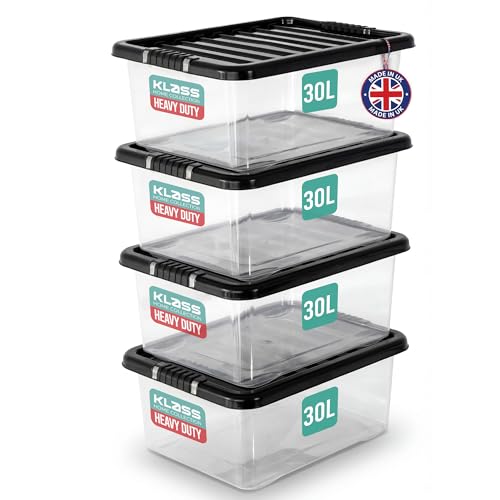 Imagen de KLASS 4-Box 30L Underbed Storage Set: Clear, durable polypropylene boxes with lids en OfertitasTOP