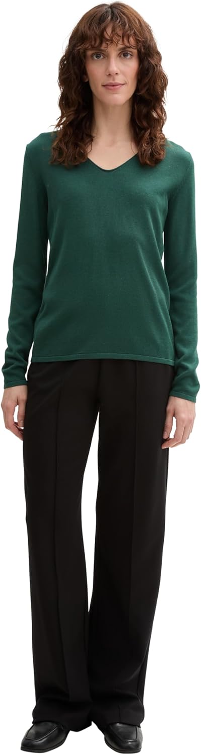 Thumbnail 4 de TOM TAILOR Damen Strickpullover mit V-Ausschnitt – Basic mit Regular Fit