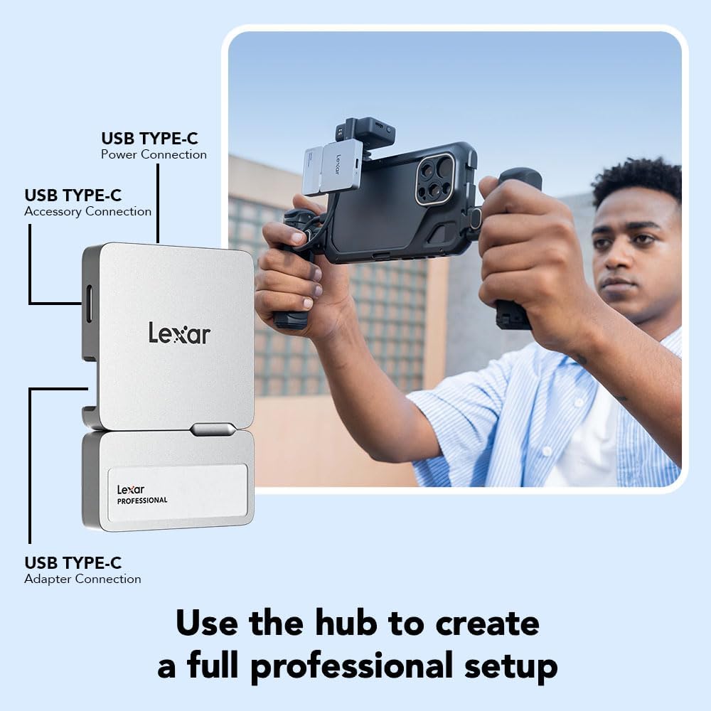 Thumbnail 4 de Lexar 2TB Professional Go Portable SSD with Hub (LSL400S002T-RNSNU)
