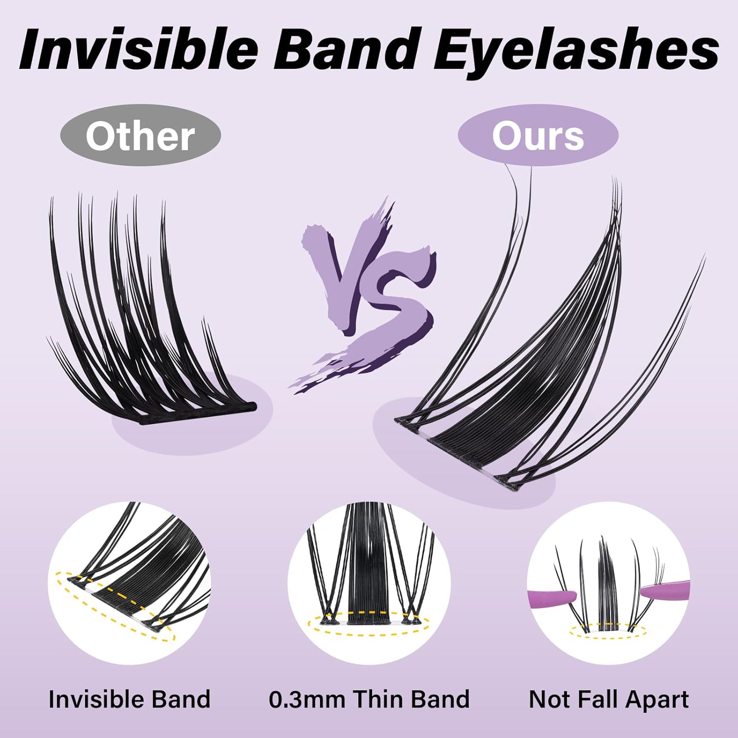 Thumbnail 1 de B&Q Fairy Lash Clusters: DIY Manga Lash Extensions for Home Use (144pcs, 0.3mm Invisible Band, Waterproof)