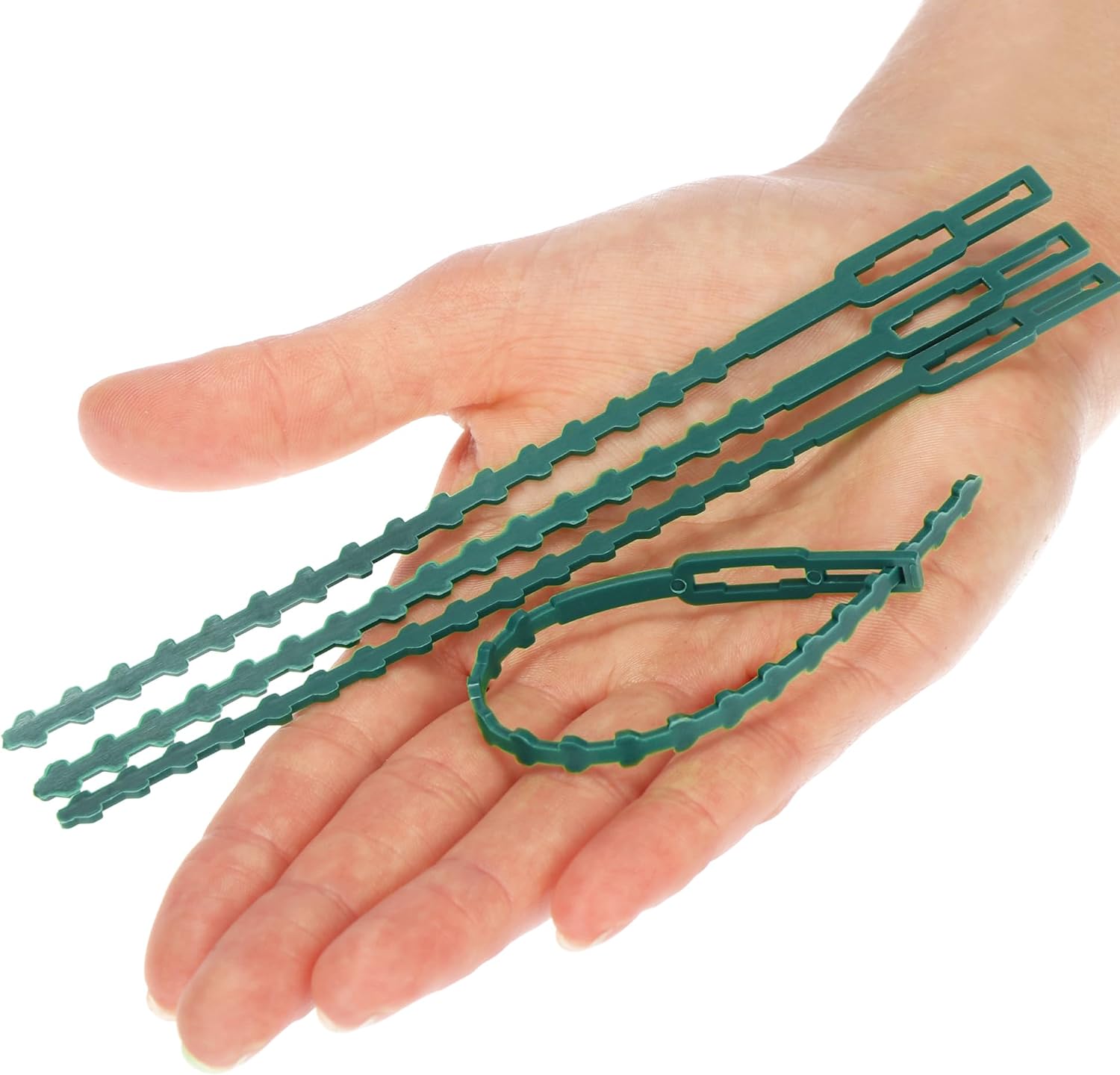 Detalle de COM-FOUR® 200x Filo lega piante – clip di supporto verdi, 17 cm (200 pezzi)