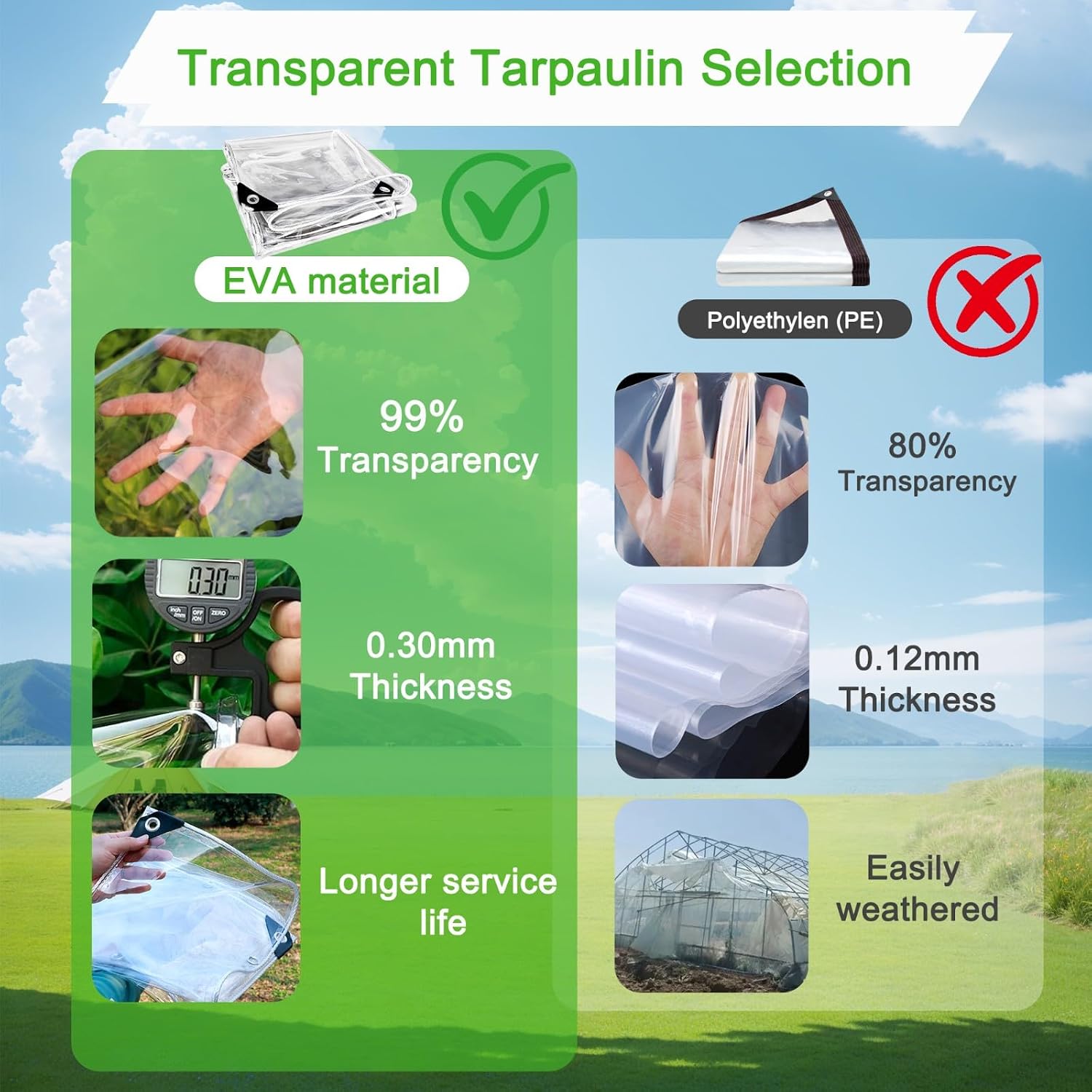 Thumbnail 6 de Bâche transparente protection extérieure 2×3 m