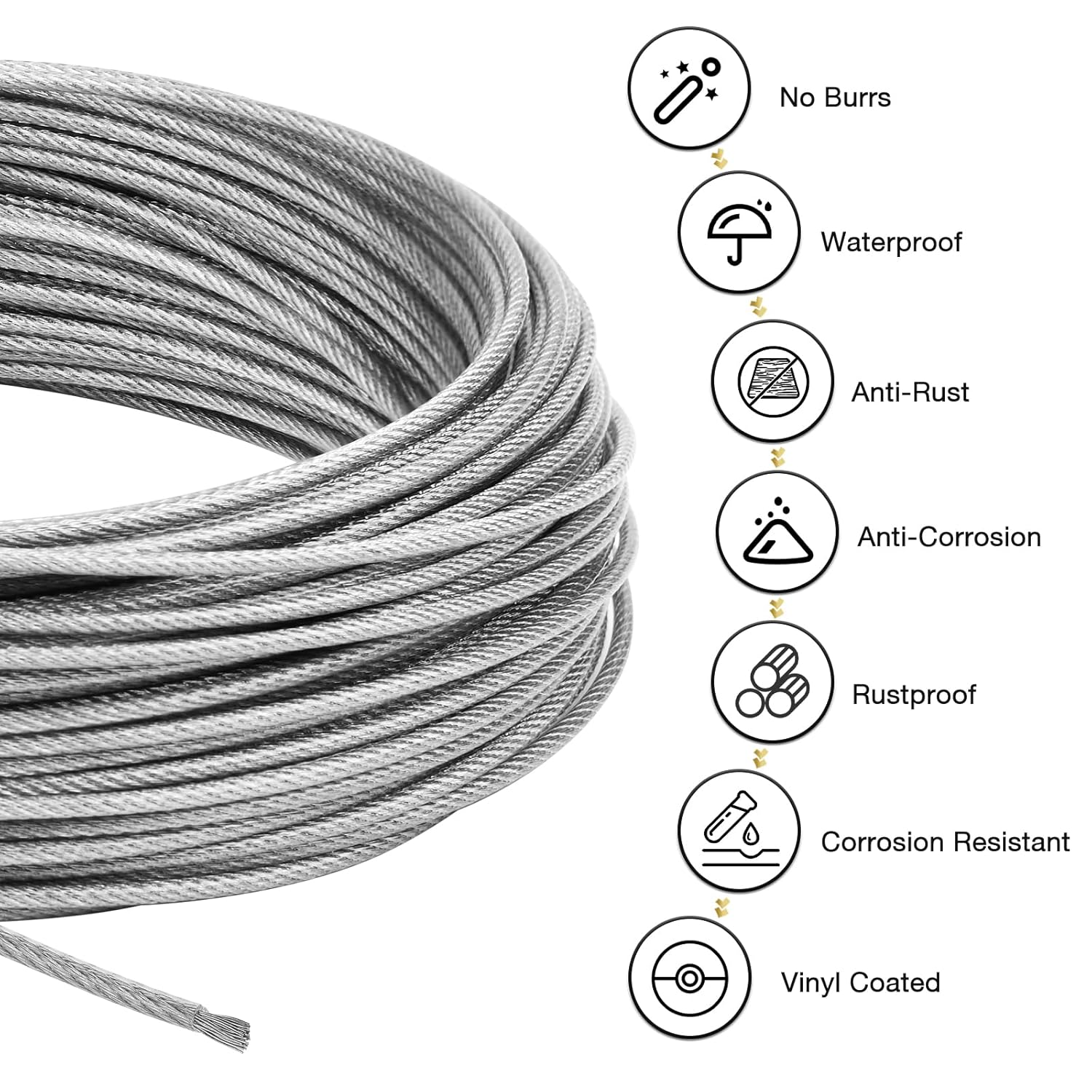 Thumbnail 4 de DIYLAND wire rope kit 35m stainless cable