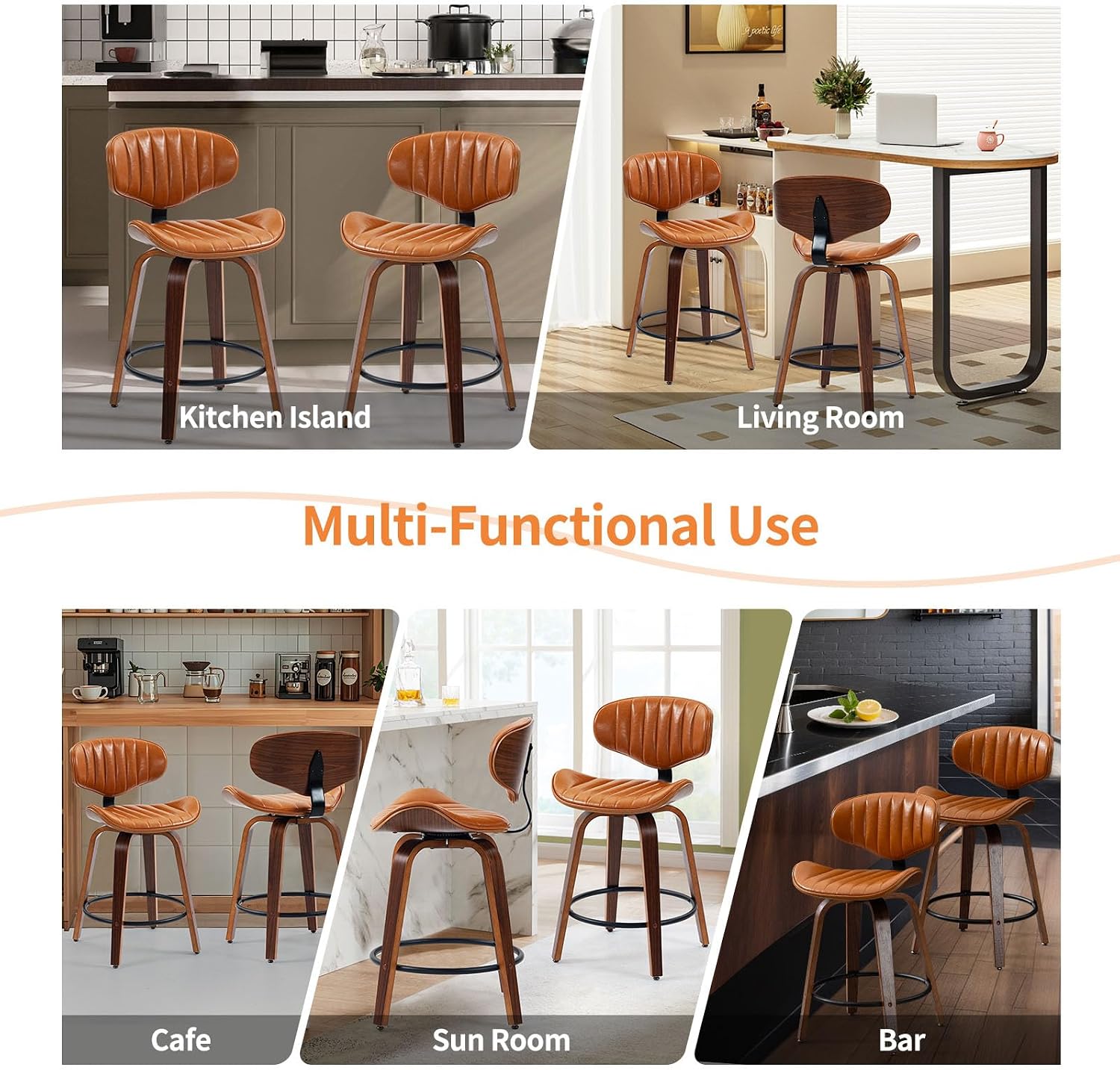 Thumbnail 6 de CHIDOCHILO Swivel Bar Stools, 24-Inch