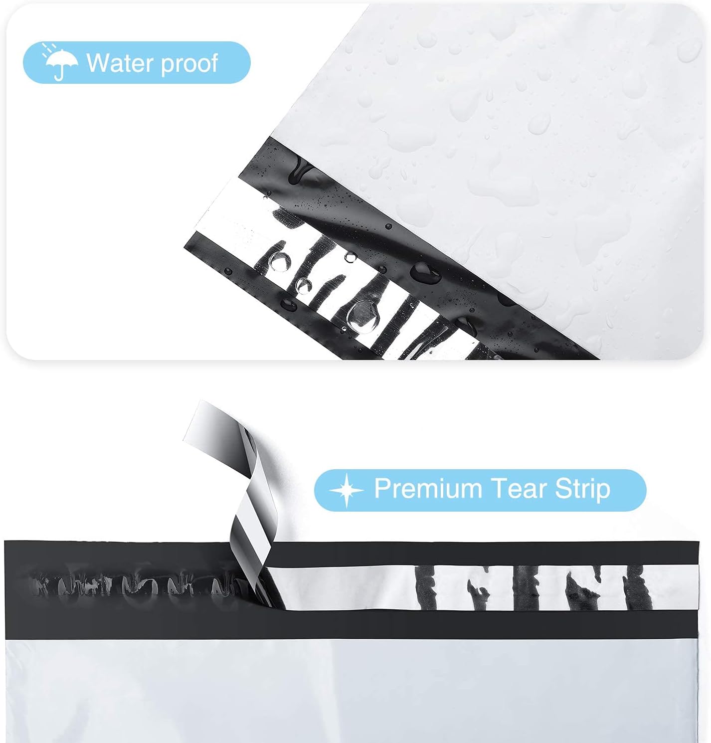 Thumbnail 2 de Switory 100 Pack Waterproof Poly Mailers, 35.5cm x 48.2cm (White) Postage Bags