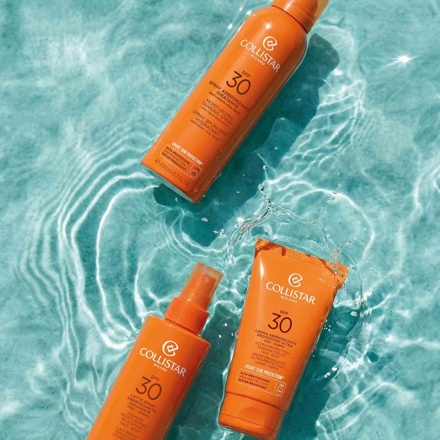 Detalle de Collistar Spray-Bräunungsmilch mit LSF 30 (200 ml) – wasserfester Sonnenschutz für Gesicht & Körper