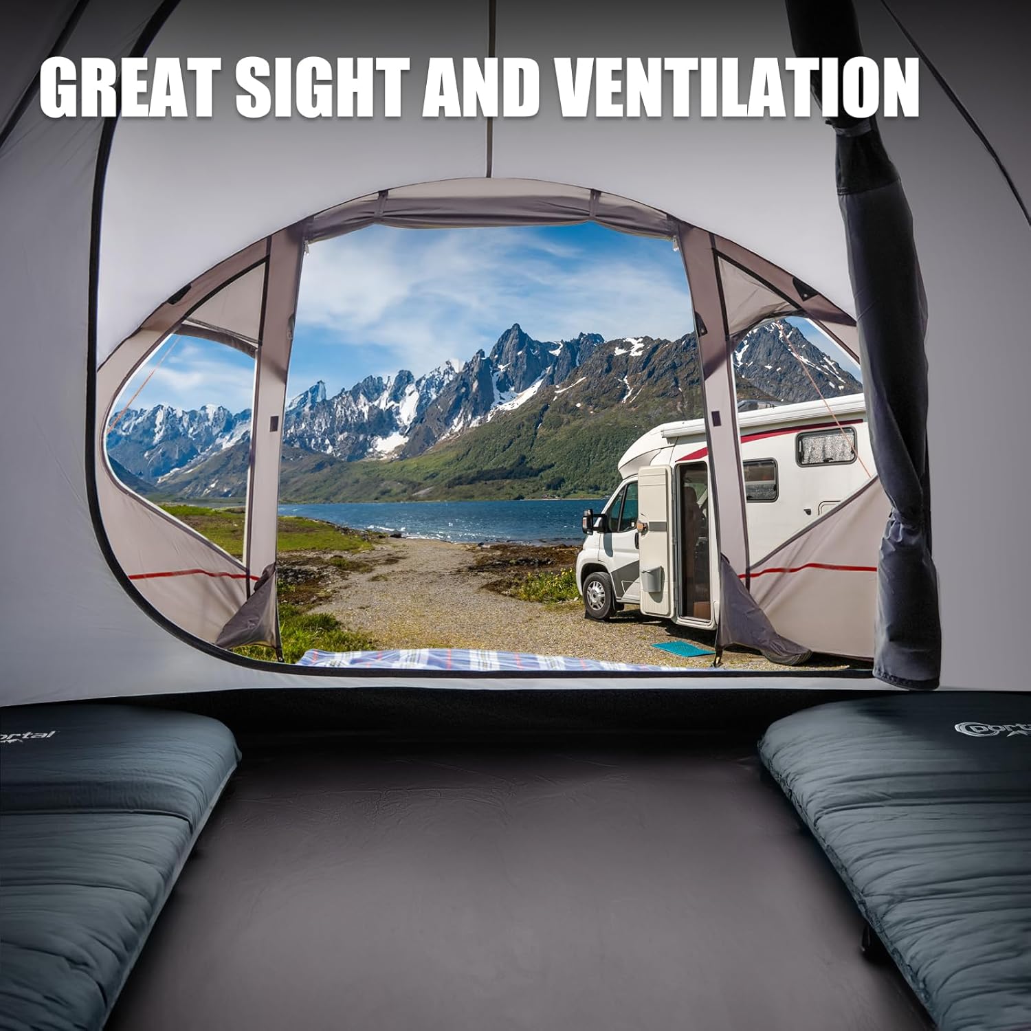 Thumbnail 5 de Portal 3-4 Man Tent with Porch: Lightweight Family Dome for 3–4