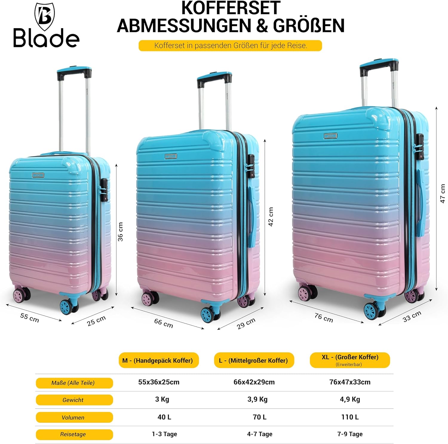 Thumbnail 1 de Blade Erweiterbares Handgepäck – Hartschalen Koffer mit TSA-Schloss, 4 Spinner, ABS+PC