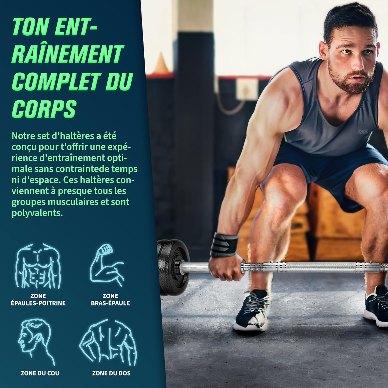 Thumbnail 5 de RE:SPORT Kit d'haltères 2‑en‑1 15‑40 kg 🏋