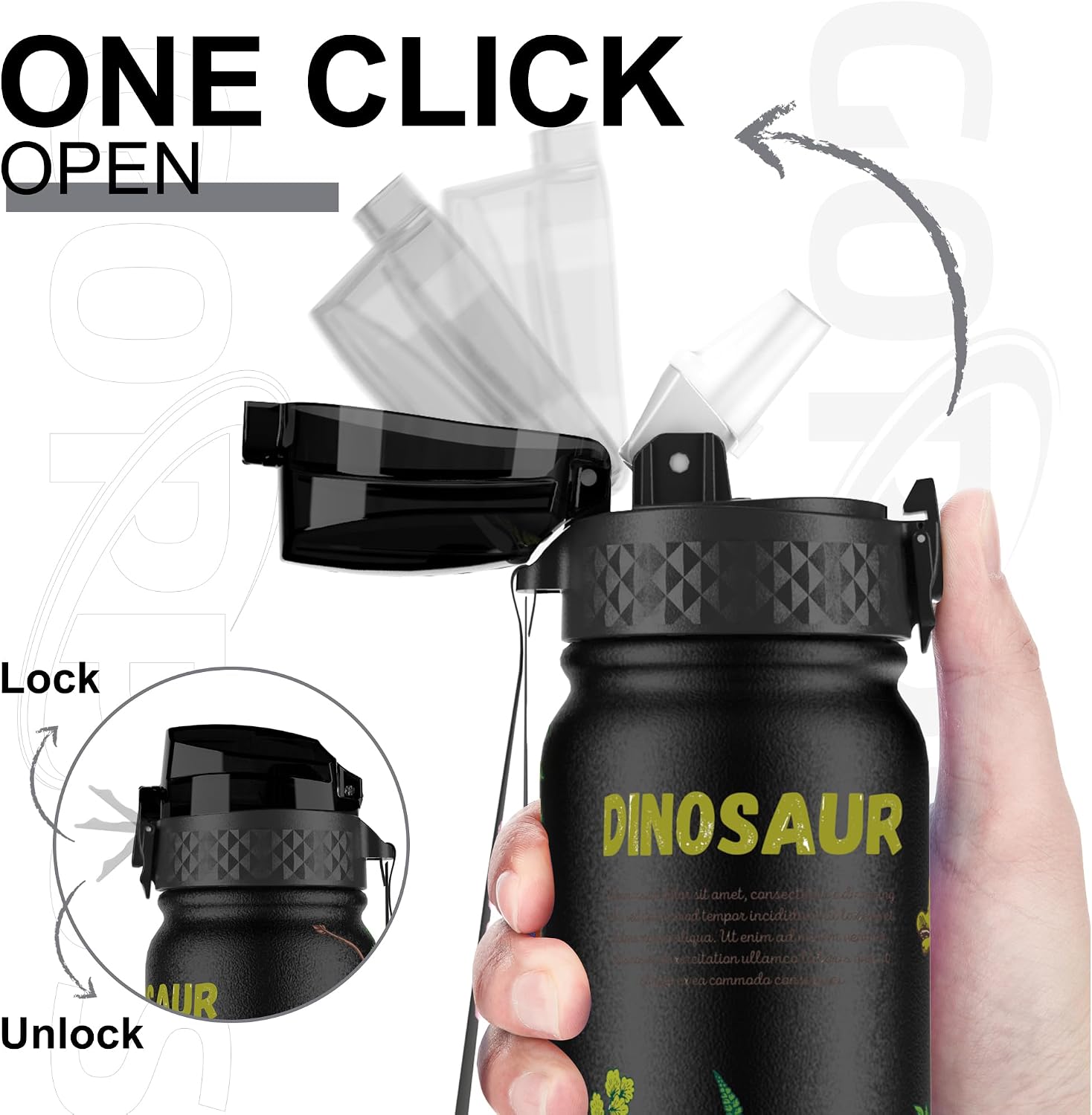 Detalle 2 de GOPPUS water bottle 600ml insulated straw