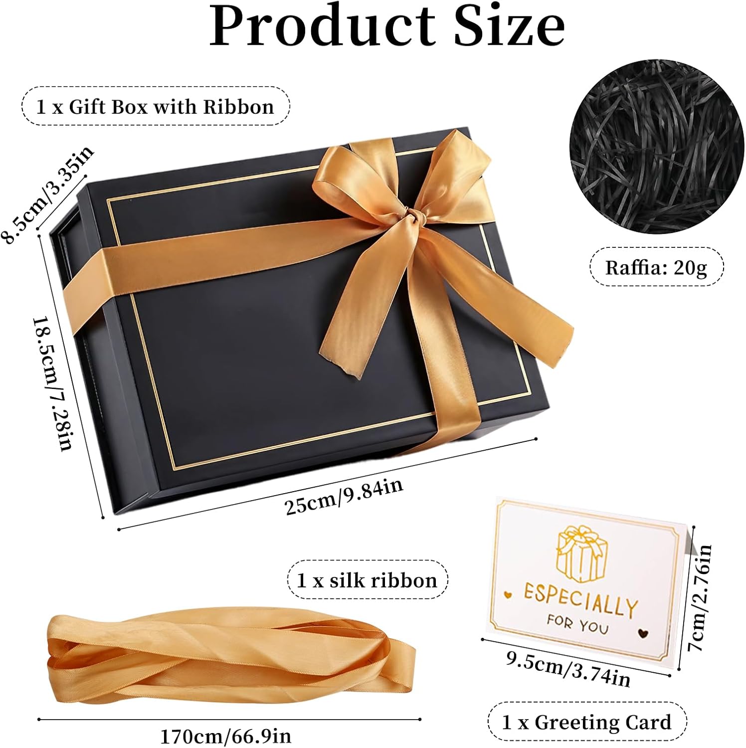 Thumbnail 1 de Schwarz Geschenkbox mit Deckel, 25 x 18 x 8,5 cm