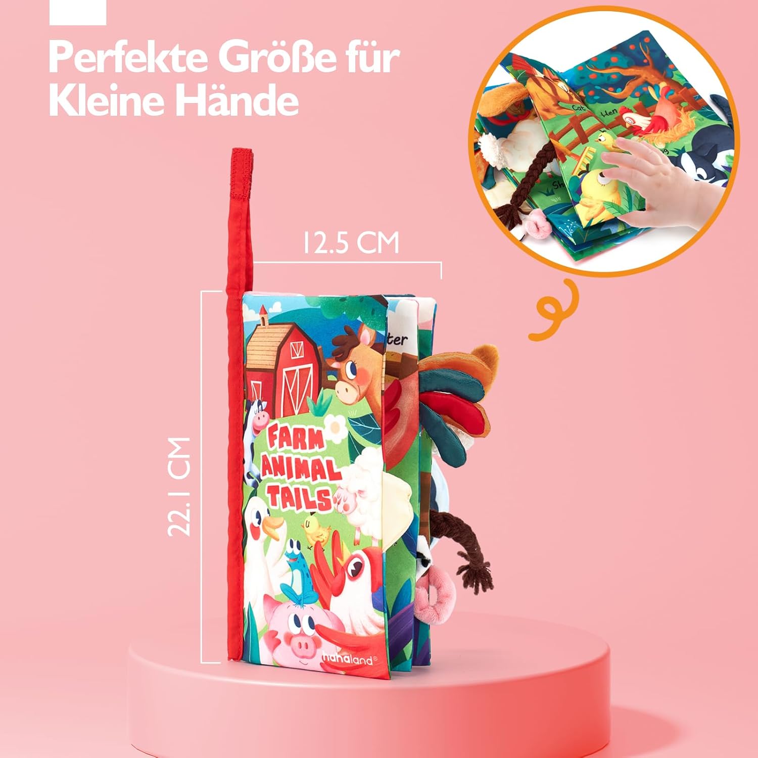 Thumbnail 6 de hahaland Baby Spielzeug Babybuch ab 3–6 Monaten – Stoff-Quiet-Book zum Bauernhof-Thema