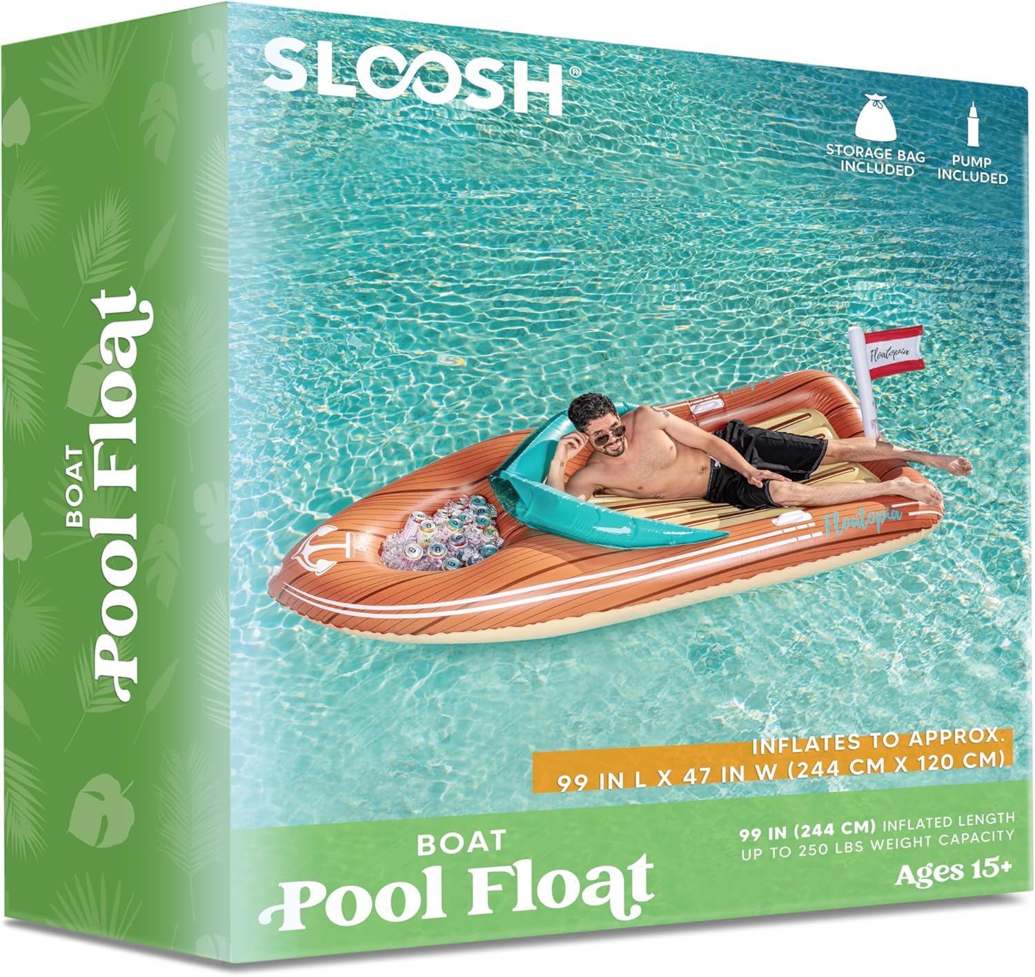 Thumbnail 6 de JOYIN Giant Boat Float with Cooler — Inflatable lounge pool raft with reinforced cooler
