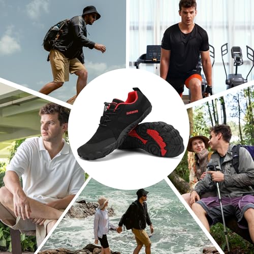 Thumbnail 1 de SAGUARO Barefoot minimalistas para training y trail running (Negro Hollín) – Zapatillas ultraligeras con puntera ancha, 38 EU