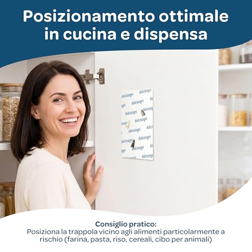 Thumbnail 3 de Antitarme Alimentari – 12 fogli, Senza Biocidi, Adesivo per Farfalline Dispensa (Made in Germany) – Protezione semplice della tua dispensa