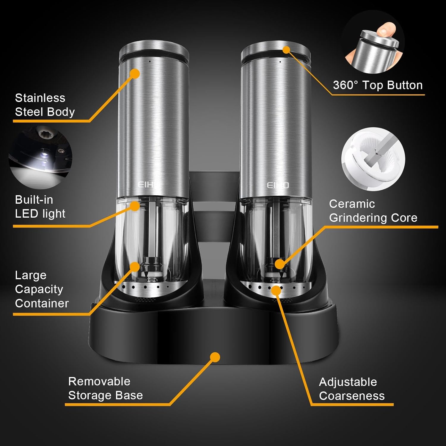 Thumbnail 5 de Rechargeable Salt & Pepper Grinder Set