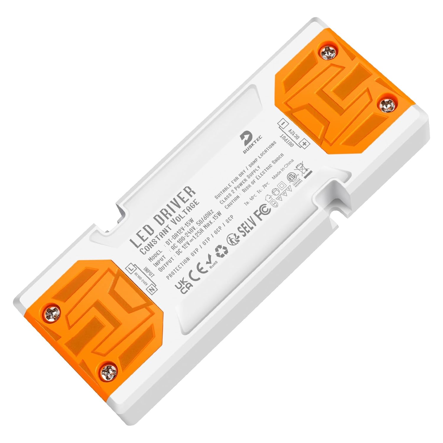 Detalle de DUSKTEC 12V LED Driver 15W Slimline Transformer (240V AC to 12V DC)