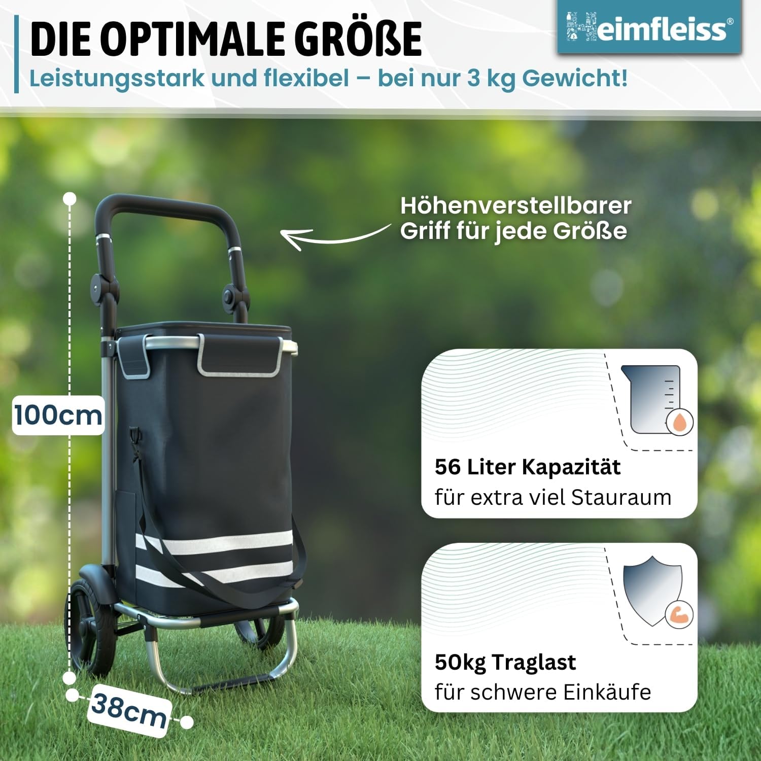 Thumbnail 1 de Heimfleiss Trolley Einkaufstrolley 56L – Einkaufswagen mit Kühlfach