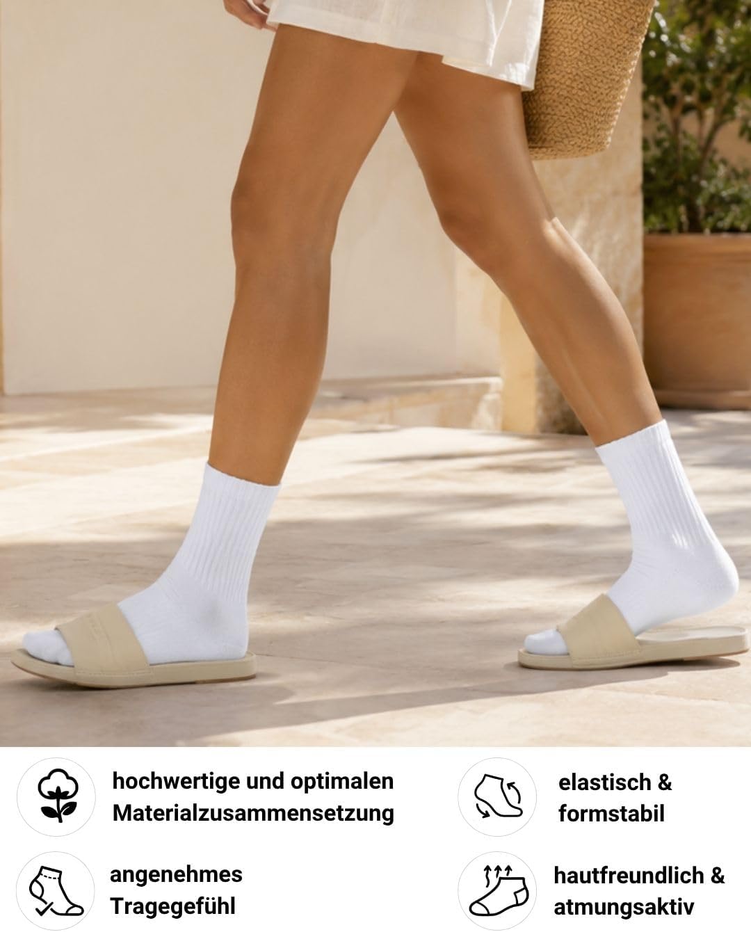 Detalle 2 de sockenkauf24 Premium Tennissocken Unisex – gepolstert, atmungsaktiv & nachhaltig (5 Paar)