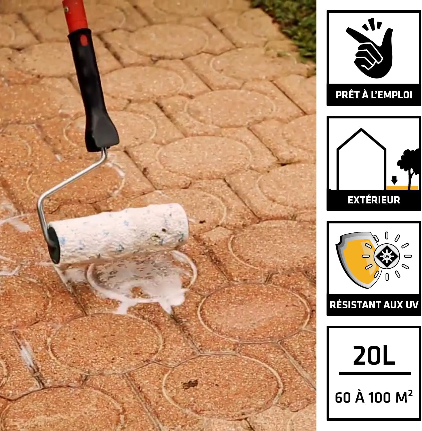 Detalle de SIKA Sikagard 212 Protecteur Sol Satiné — Hydrofuge et durcisseur de joints de sable pour pavés (20L)