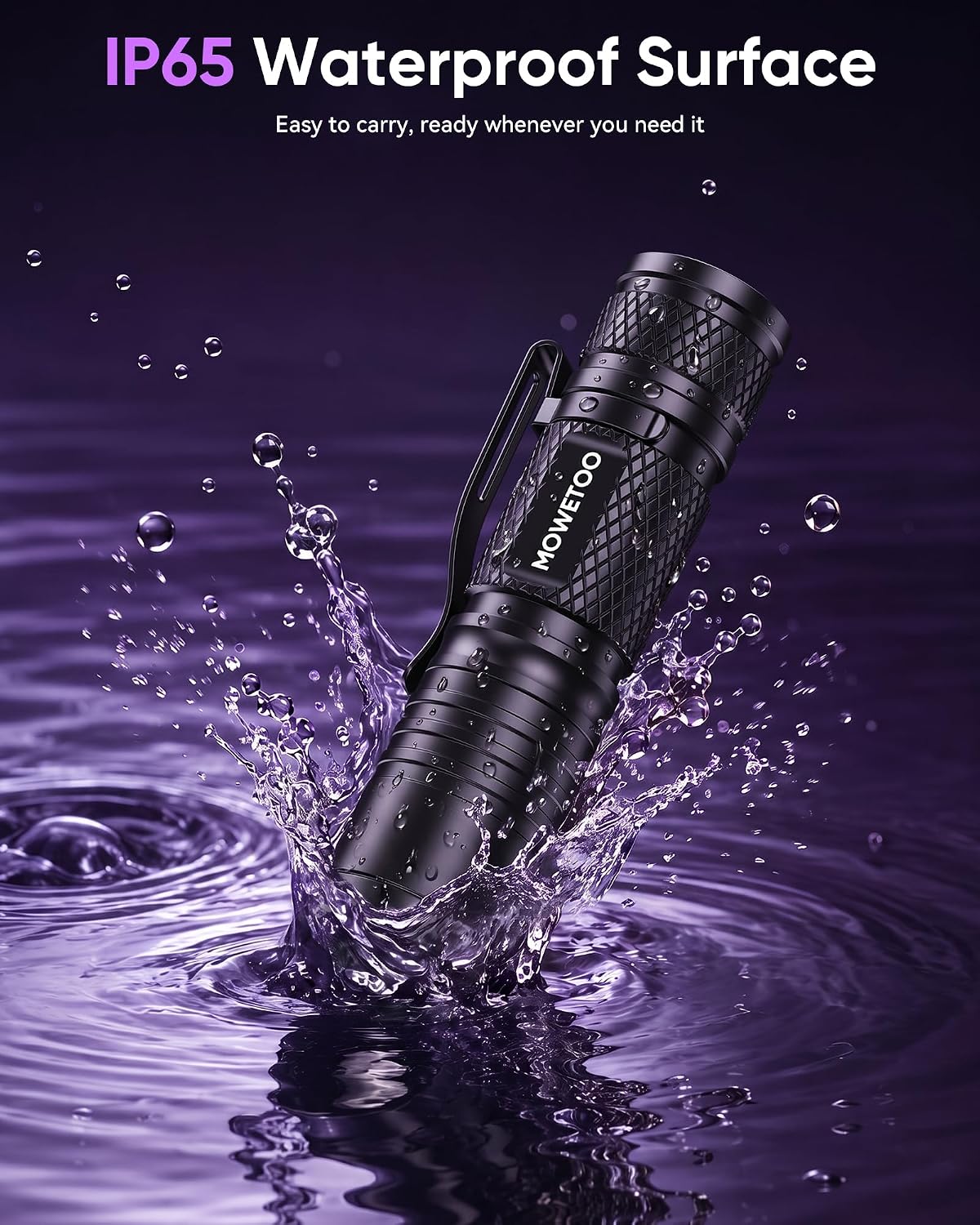 Thumbnail 6 de MOWETOO UV Torch Rechargeable – Mini LED UV Lamp with 395nm Zoomable Beam