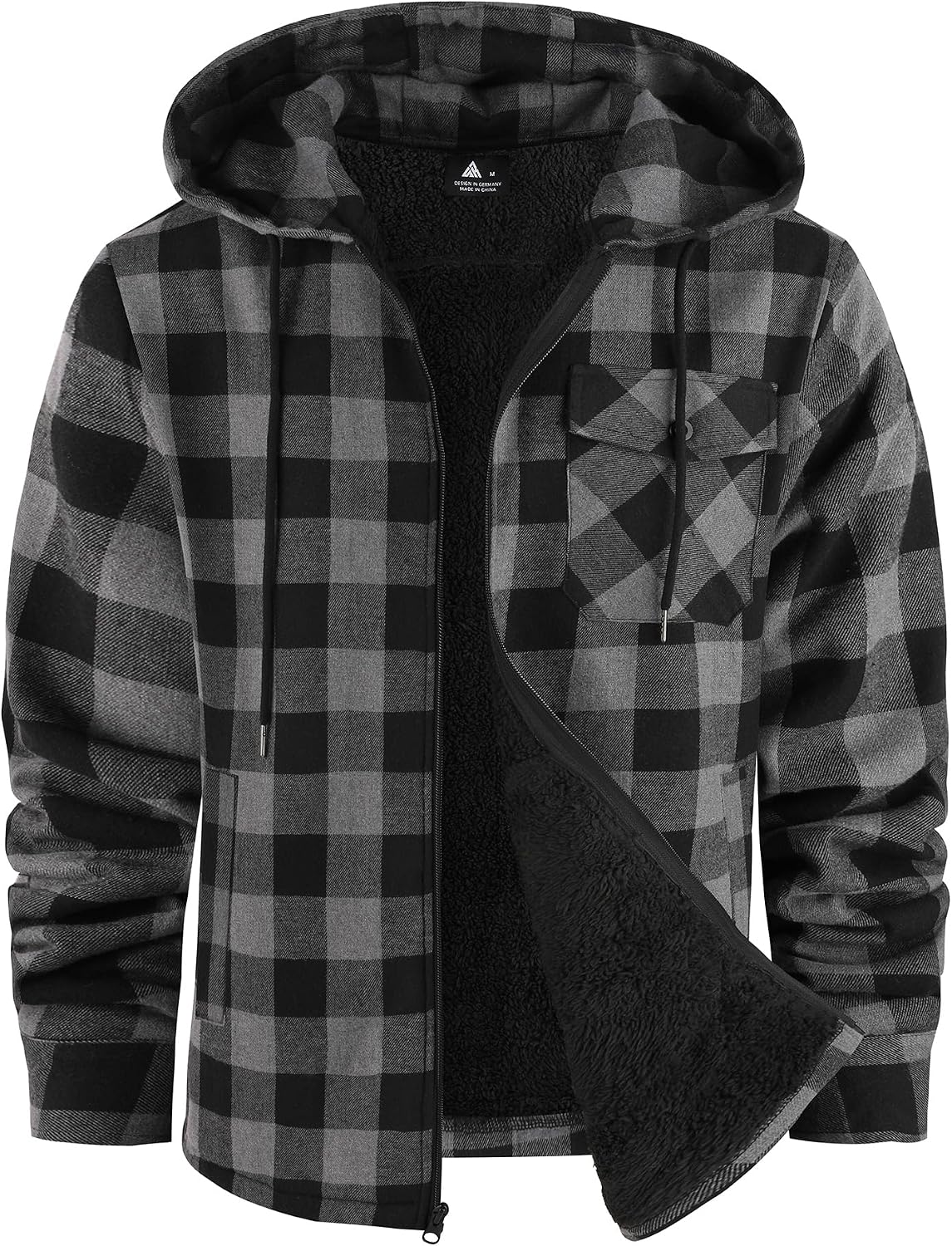 Thumbnail 6 de V VALANCH Men's Sherpa-Lined Flannel Jacket