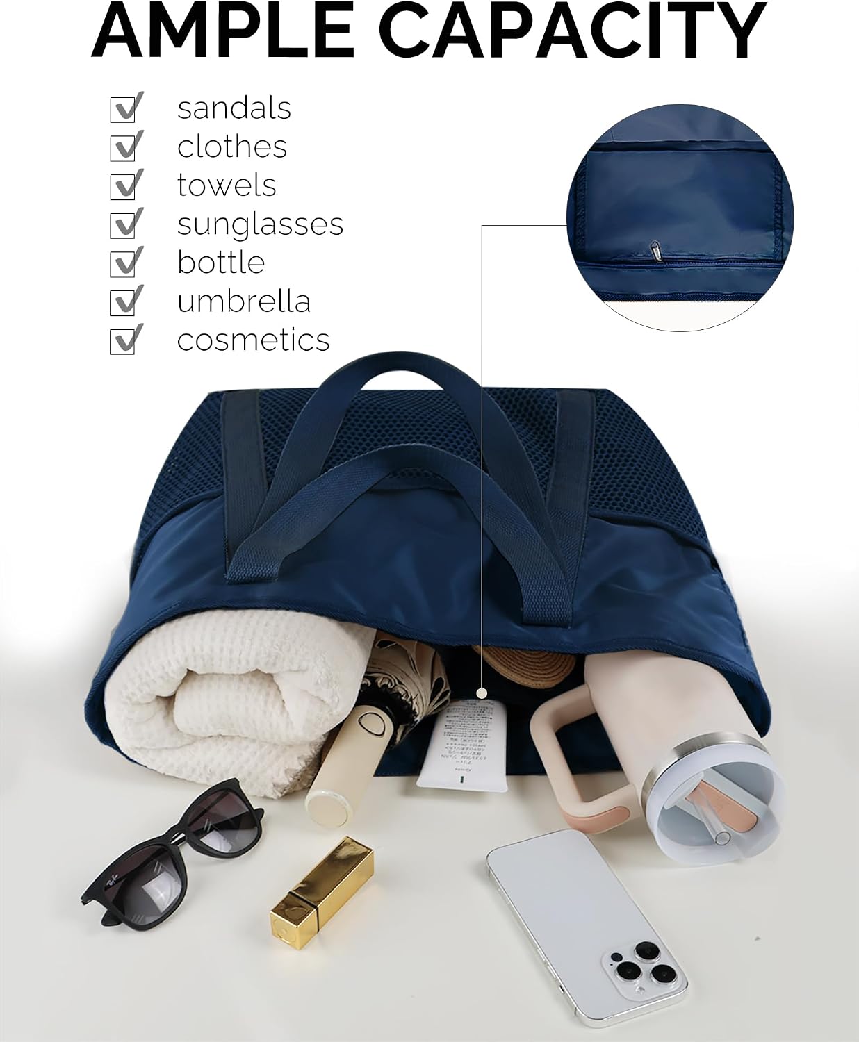 Thumbnail 6 de HOMESPON beach tote bag 52x16x37cm