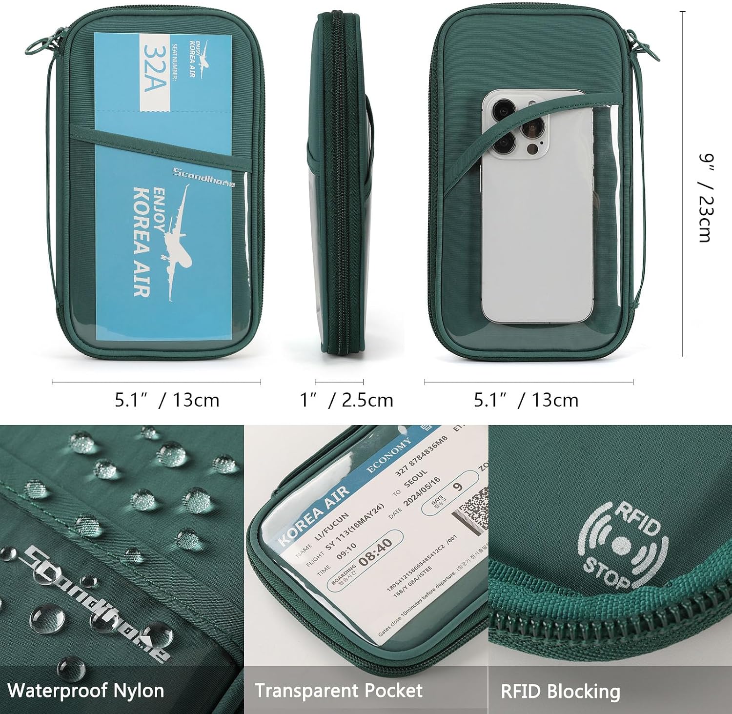 Thumbnail 4 de SEPWIK Travel Passport Wallet RFID