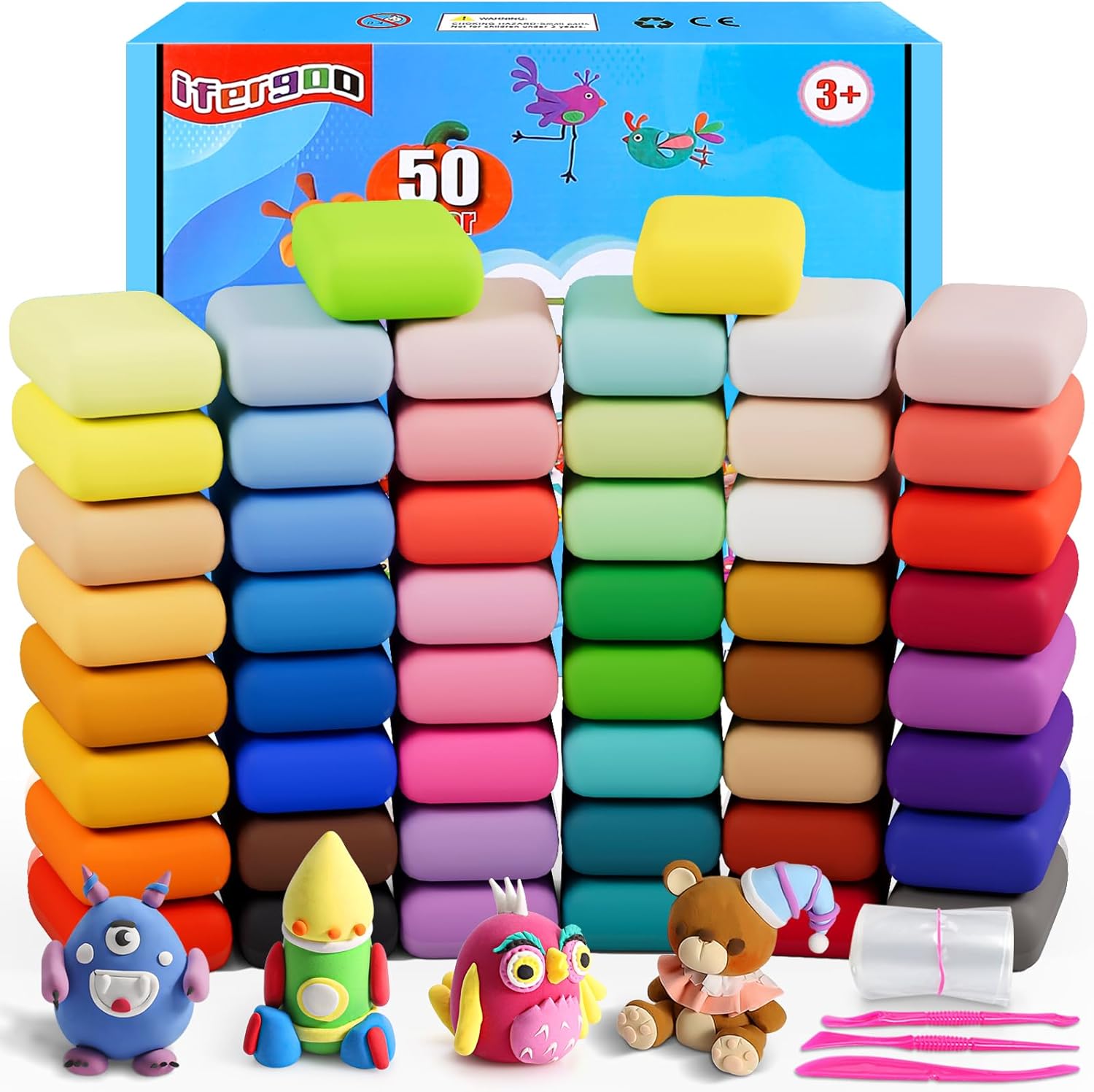 Detalle de iFergoo Air Dry Clay 50 Colours