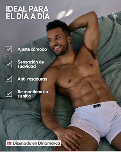 Thumbnail 3 de DANISH ENDURANCE Calzoncillos Hombre Boxer Algodón Premium – Pack 3 o 10, Blanco, Talla L