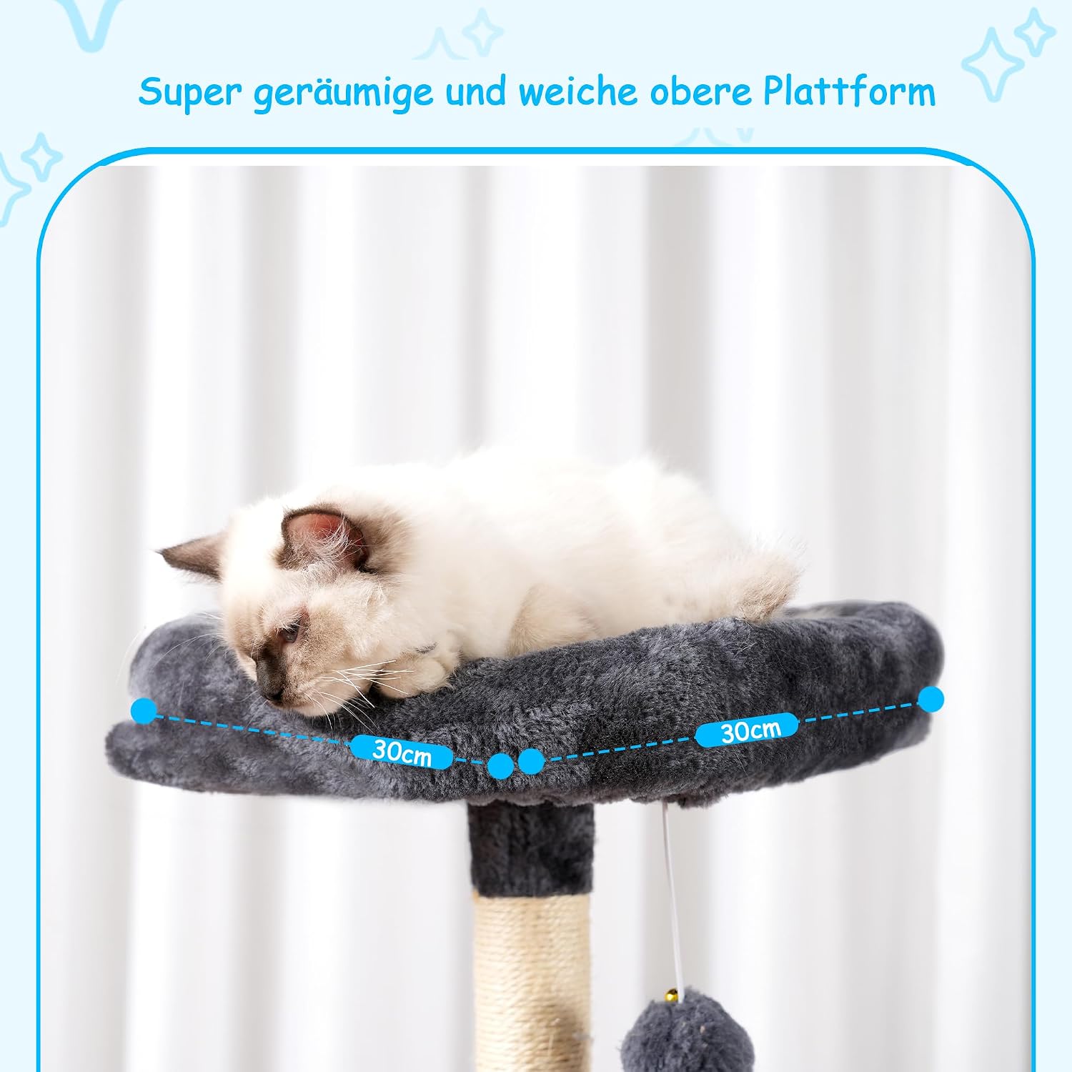 Detalle de Hey-brother Kratzbaum 108 cm – mehrstöckiger Indoor-Katzenbaum für Kätzchen
