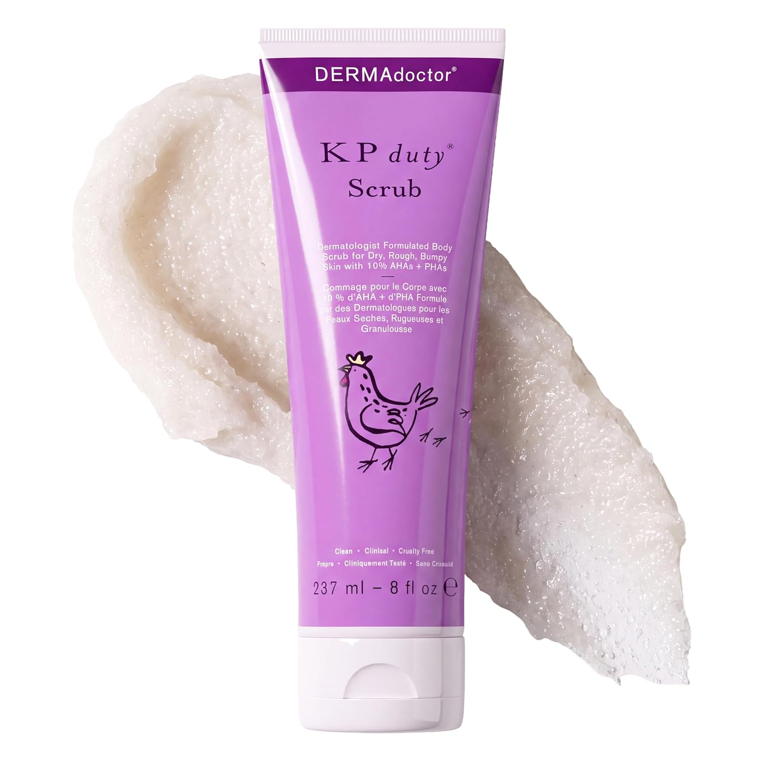 Detalle de DERMAdoctor KP Bump Eraser Body Scrub (10% AHAs + PHAs) for Keratosis Pilaris, Glycolic & Lactic Exfoliation, 8 fl oz