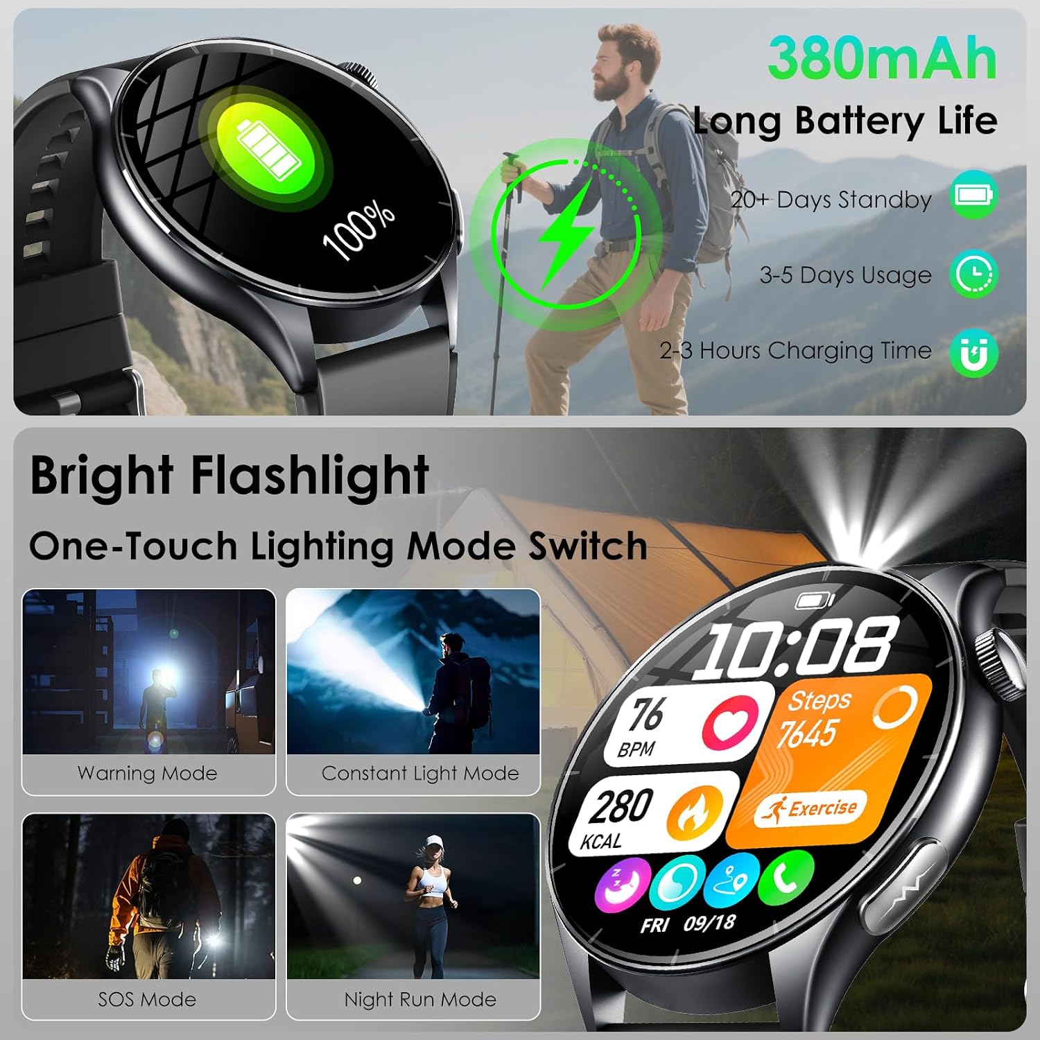Detalle de 2026 New Smartwatch for Men with ECG, Blood Pressure and 1.56-inch AMOLED Display